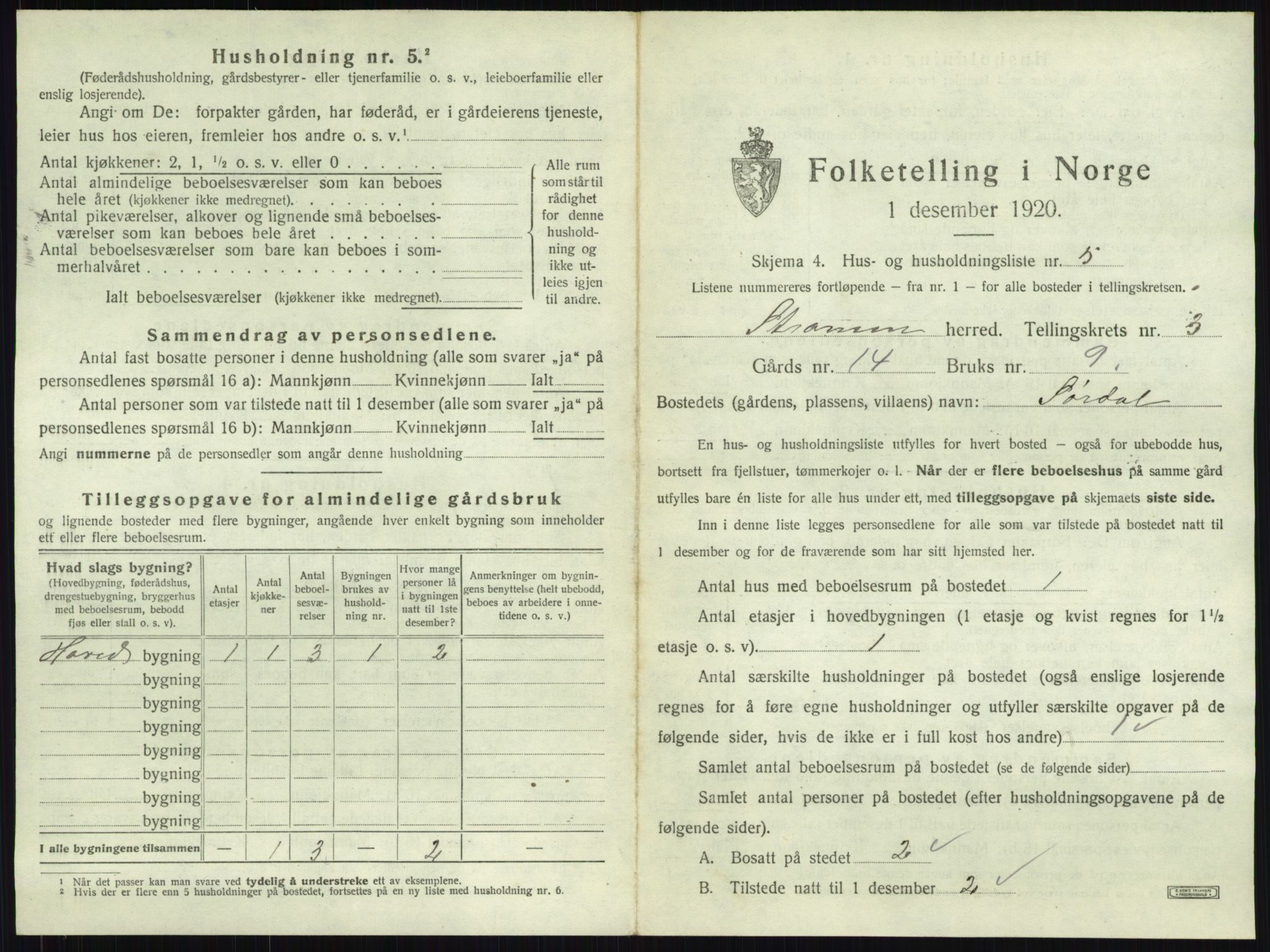 SAKO, 1920 census for Strømm, 1920, p. 238