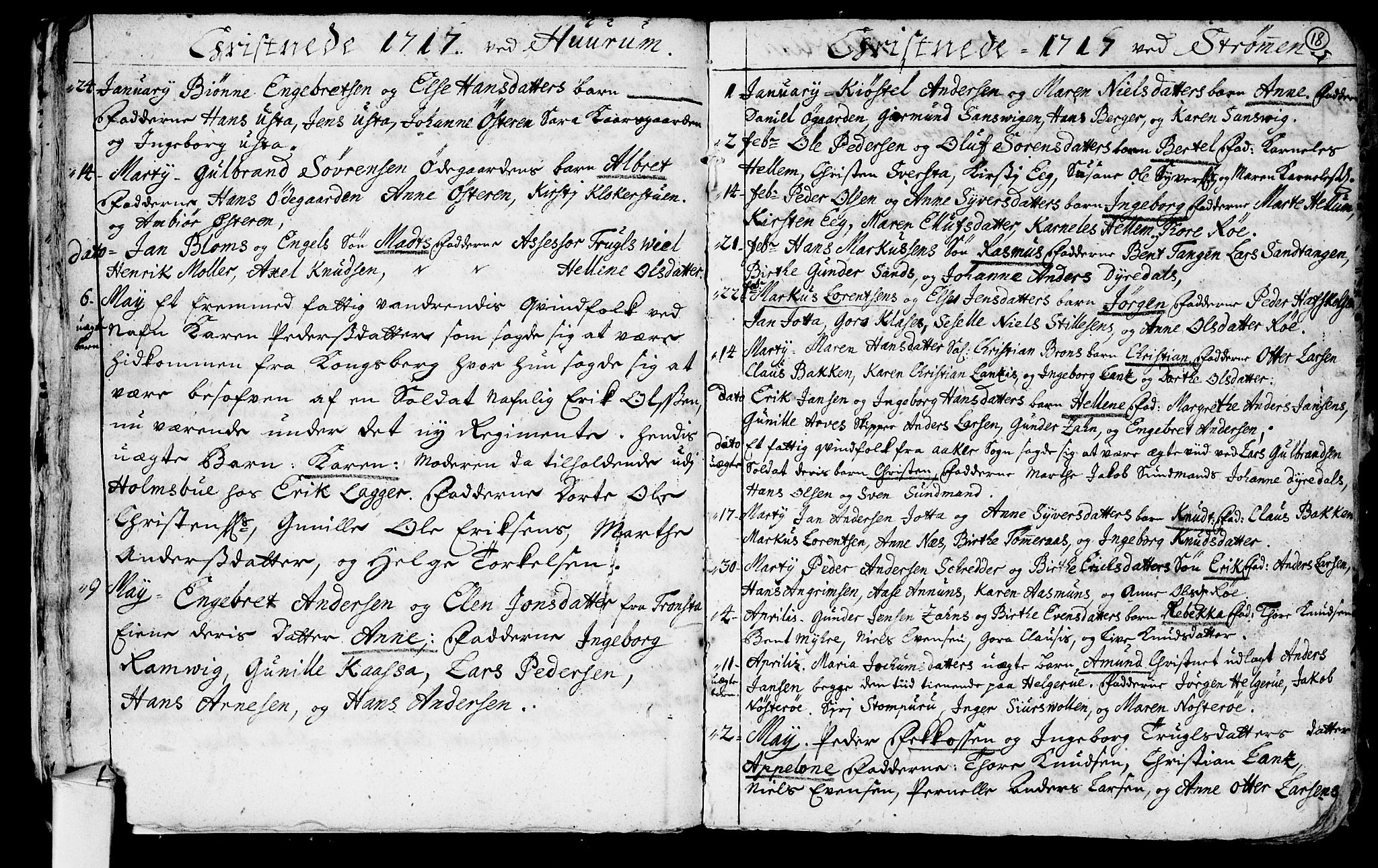 Hurum kirkebøker, AV/SAKO-A-229/F/Fa/L0001: Parish register (official) no. 1, 1715-1732, p. 18