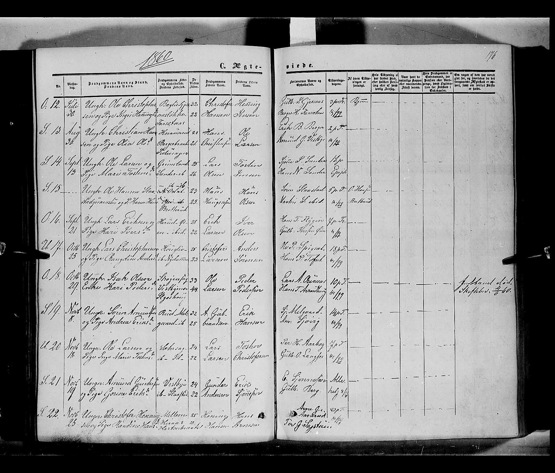 Sør-Odal prestekontor, SAH/PREST-030/H/Ha/Haa/L0002: Parish register (official) no. 2, 1859-1863, p. 176