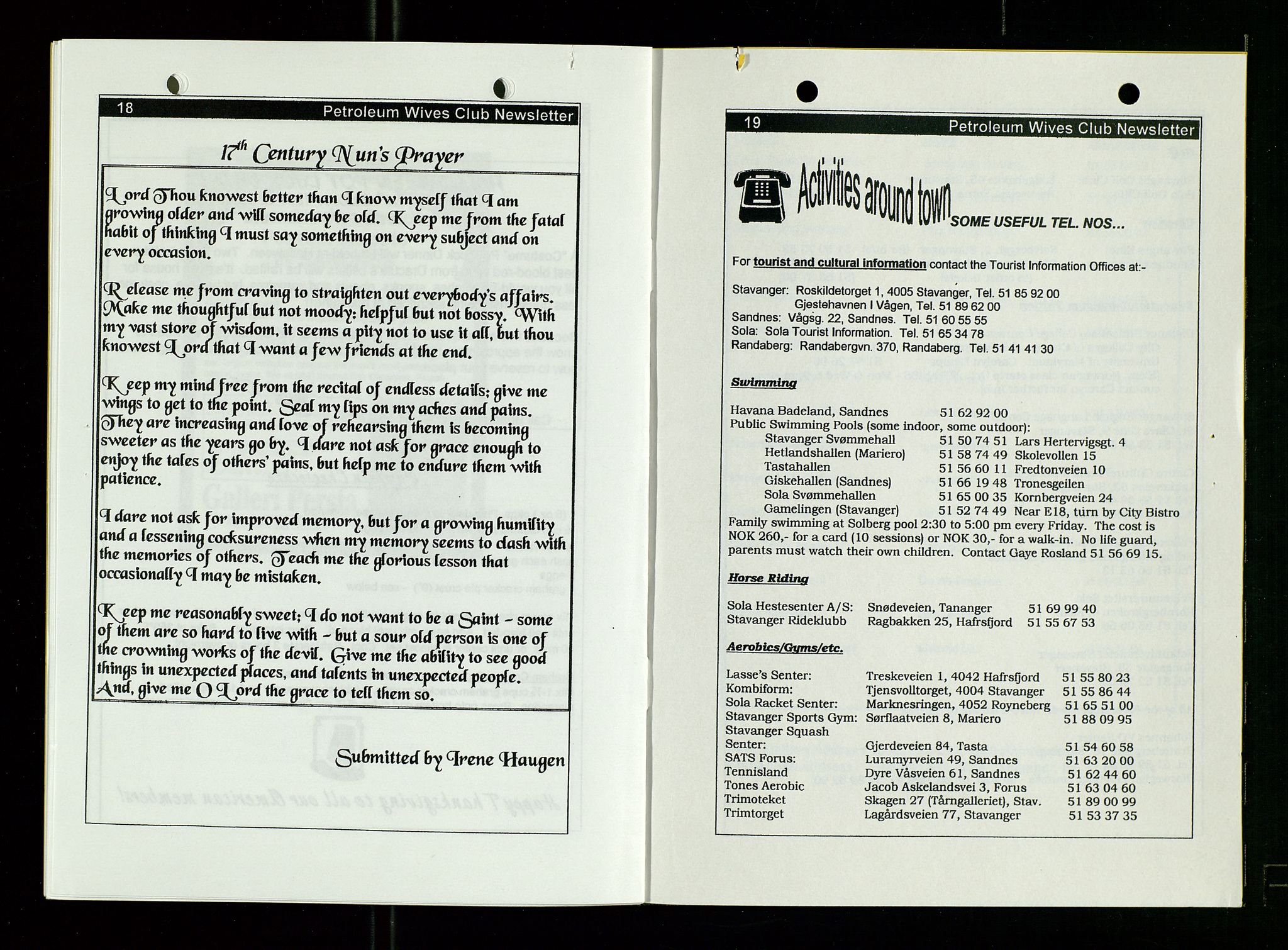 PA 1547 - Petroleum Wives Club, AV/SAST-A-101974/X/Xa/L0004: Newsletter, 1995-1997