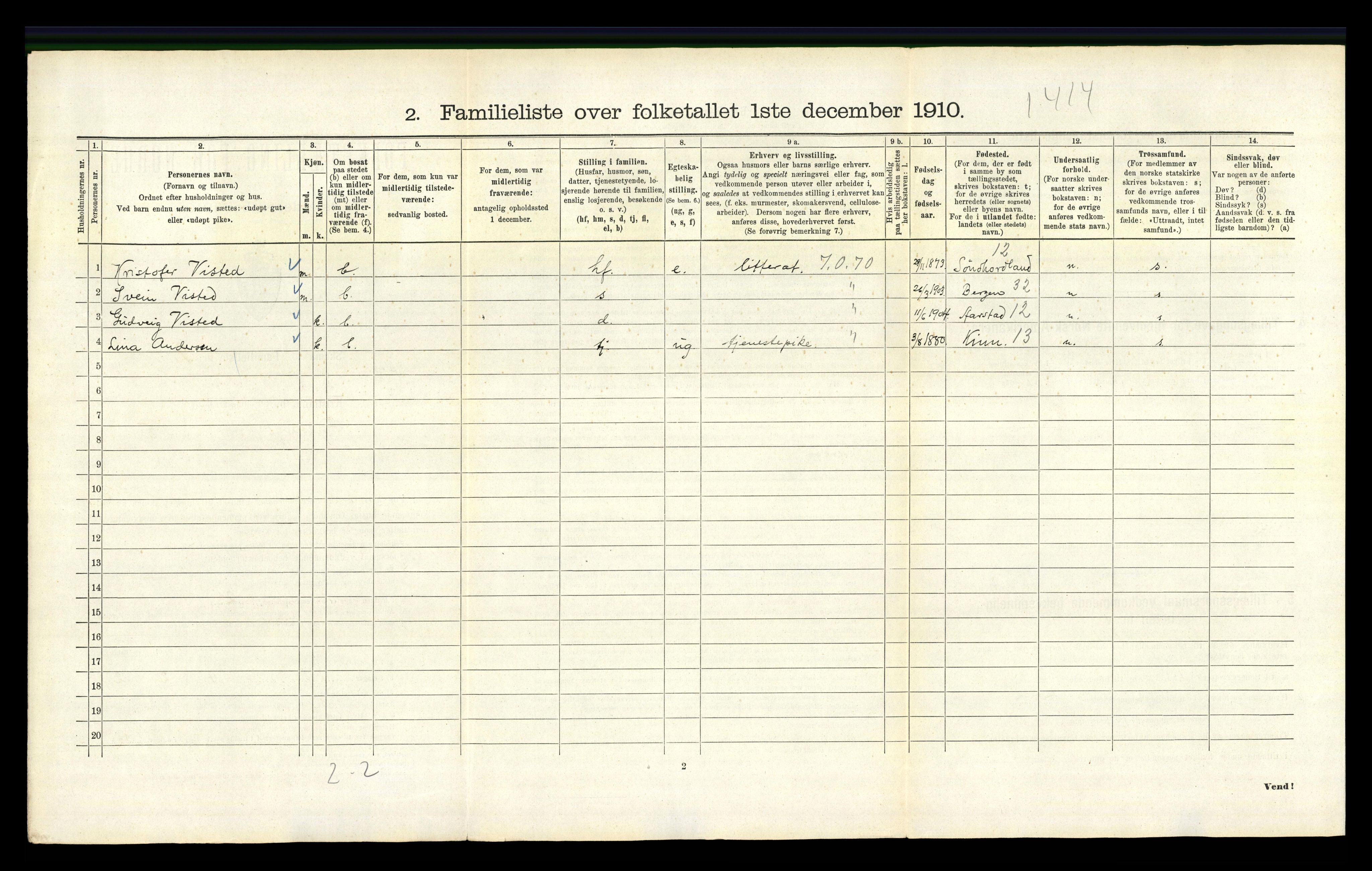 RA, 1910 census for Kristiania, 1910, p. 23366