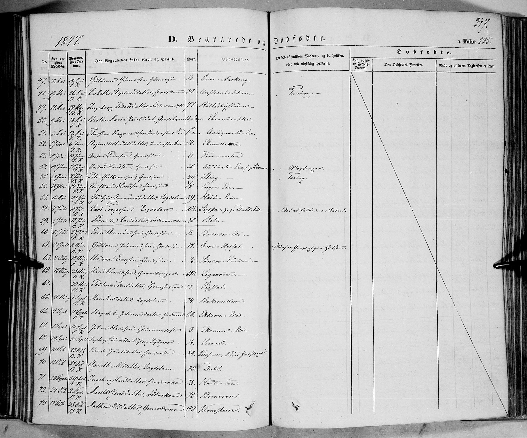 Biri prestekontor, SAH/PREST-096/H/Ha/Haa/L0005: Parish register (official) no. 5, 1843-1854, p. 247