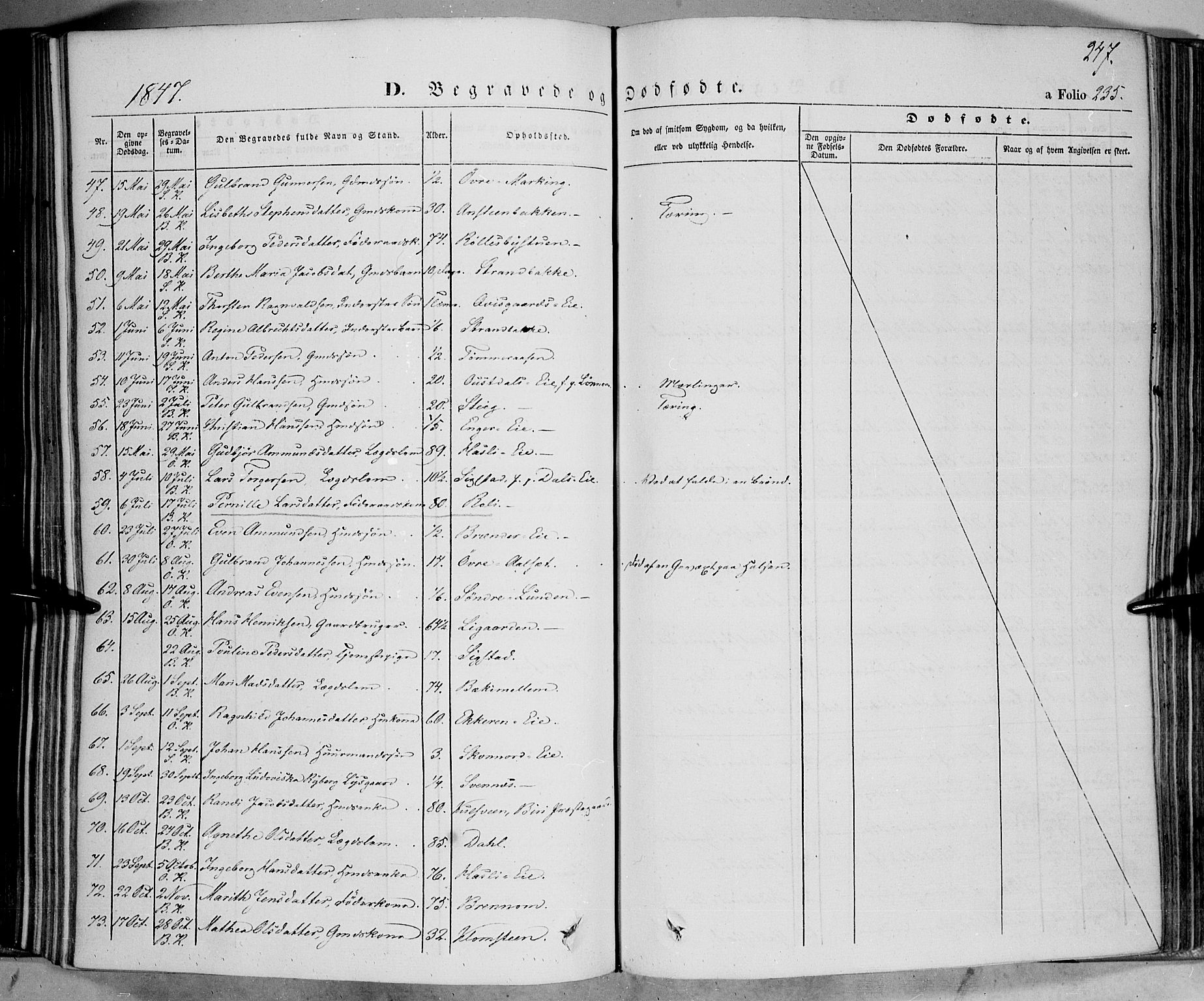 Biri prestekontor, AV/SAH-PREST-096/H/Ha/Haa/L0005: Parish register (official) no. 5, 1843-1854, p. 247