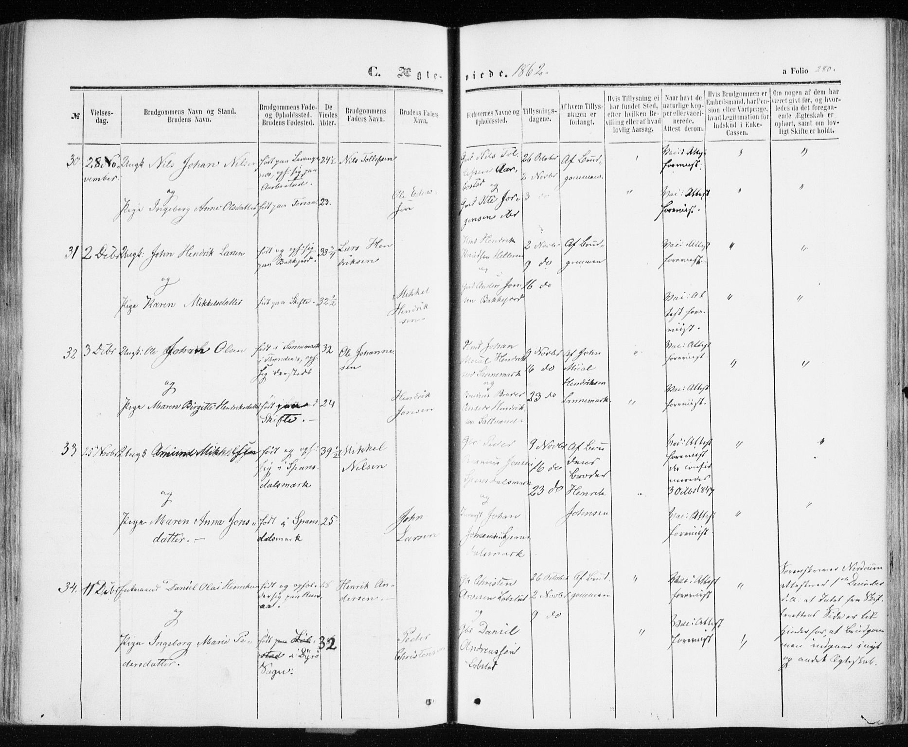 Ibestad sokneprestembete, AV/SATØ-S-0077/H/Ha/Haa/L0009kirke: Parish register (official) no. 9, 1859-1868, p. 280