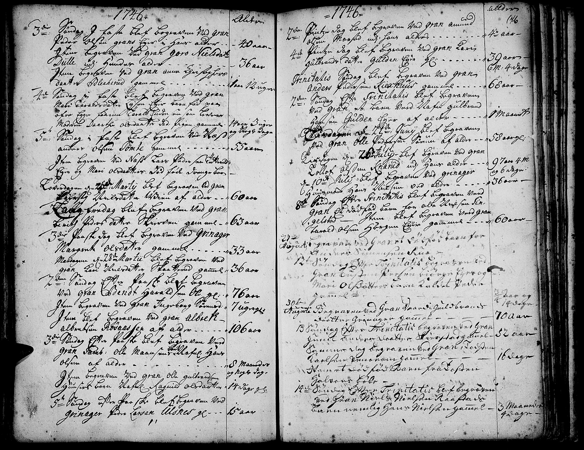 Gran prestekontor, AV/SAH-PREST-112/H/Ha/Haa/L0003: Parish register (official) no. 3, 1745-1758, p. 176