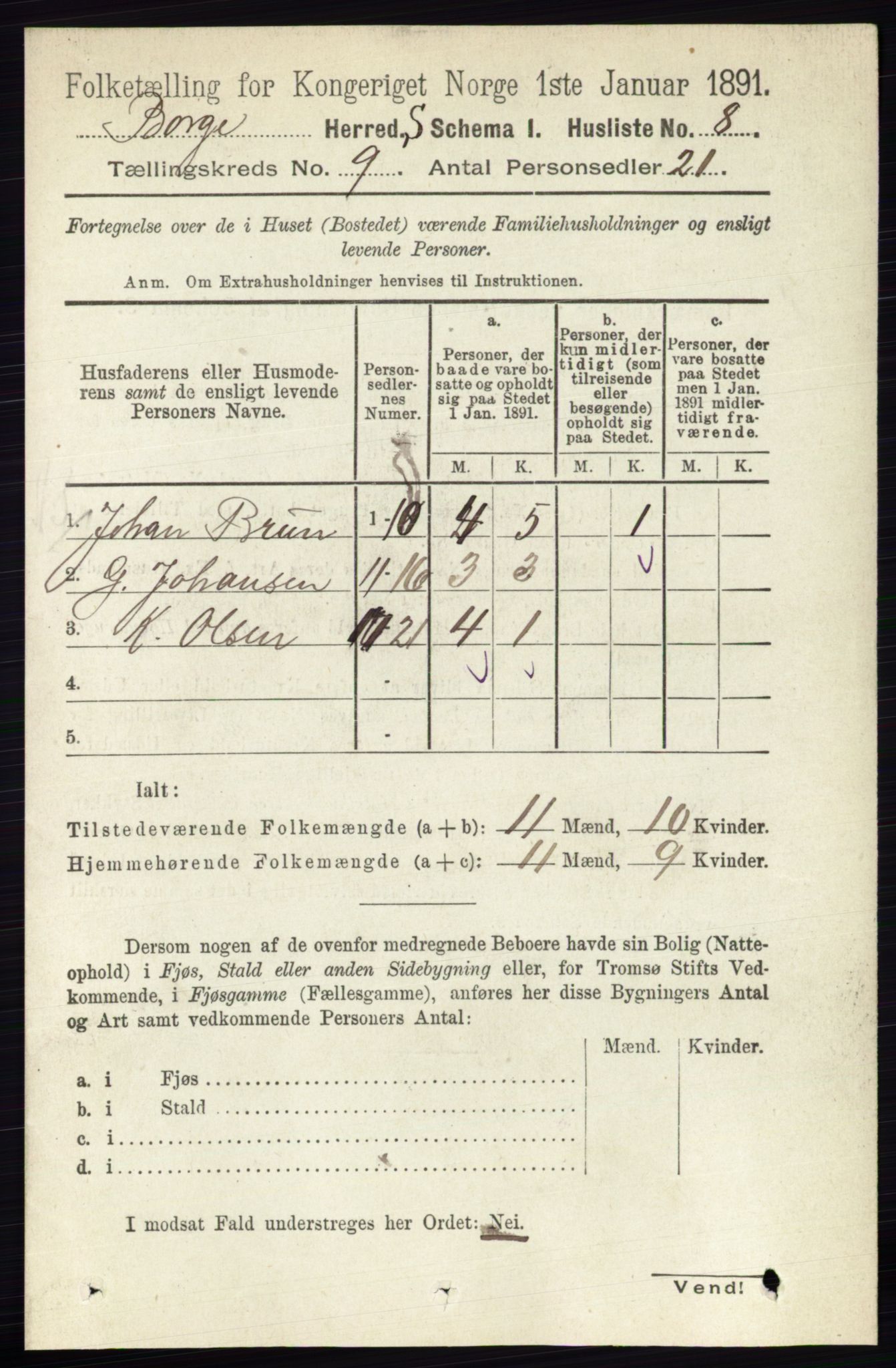 RA, 1891 census for 0113 Borge, 1891, p. 5699