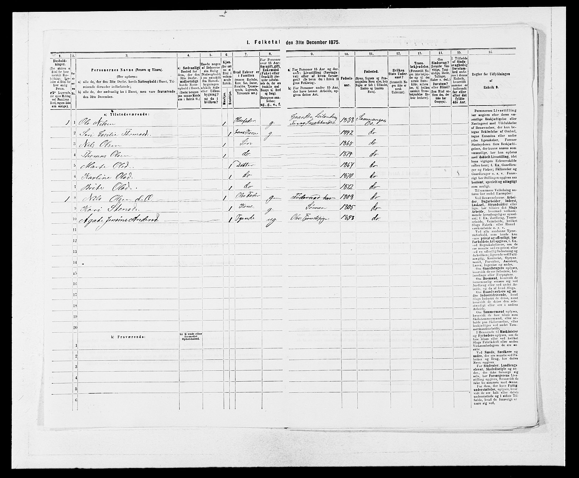 SAB, 1875 census for 1243P Os, 1875, p. 1136