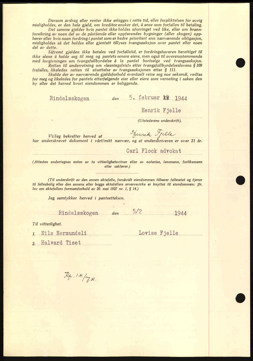 Nordmøre sorenskriveri, AV/SAT-A-4132/1/2/2Ca: Mortgage book no. B91, 1943-1944, Diary no: : 236/1944