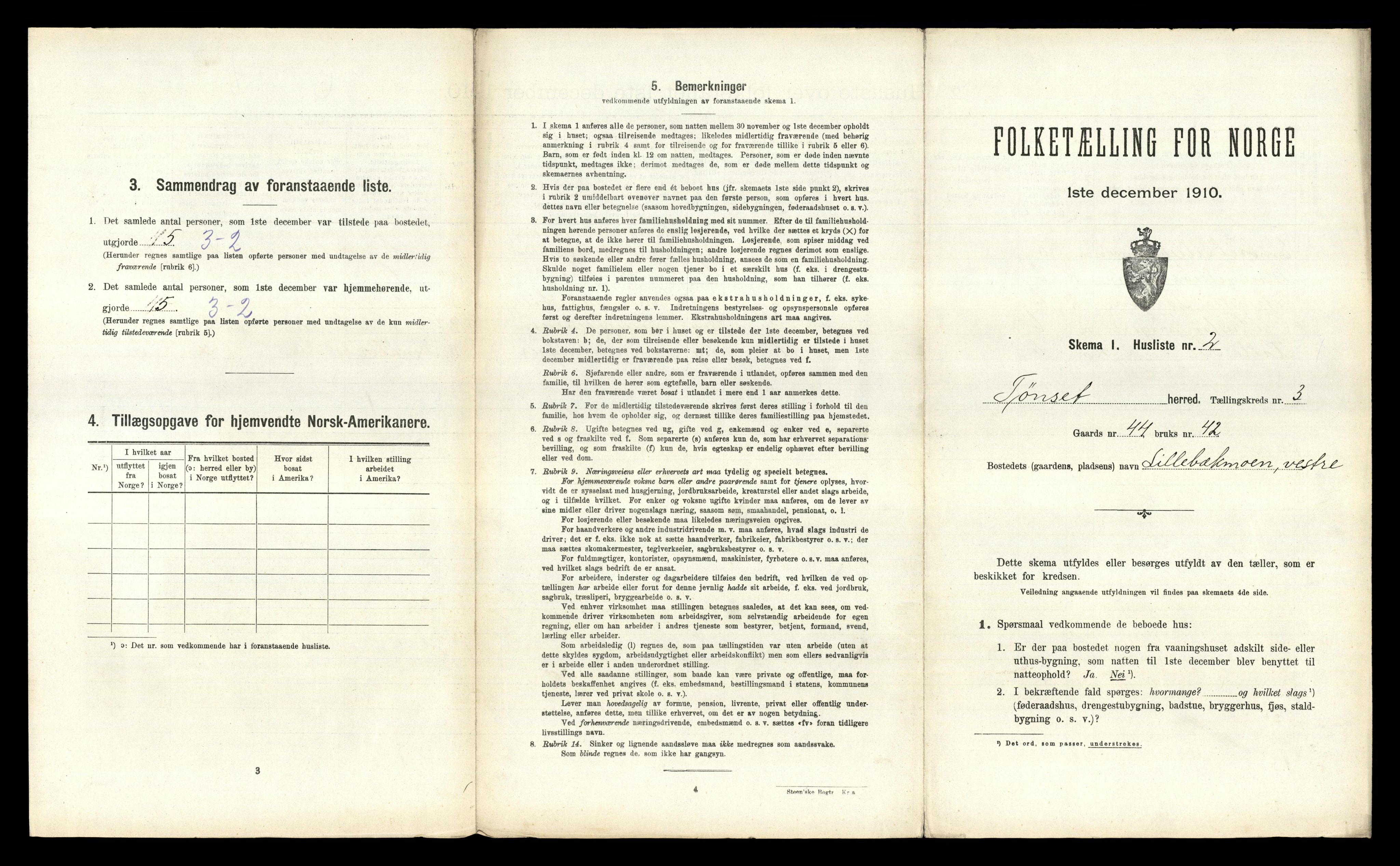 RA, 1910 census for Tynset, 1910, p. 297