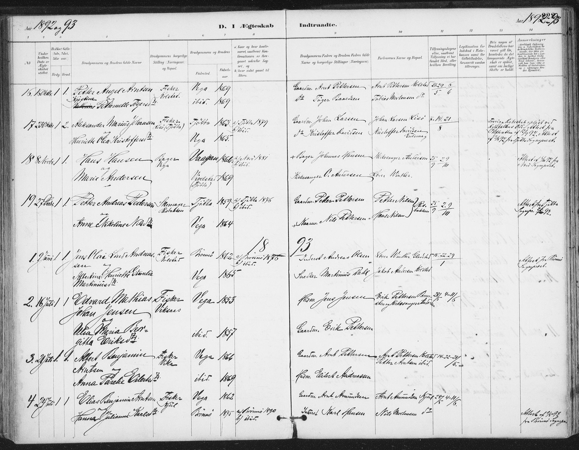 Ministerialprotokoller, klokkerbøker og fødselsregistre - Nordland, AV/SAT-A-1459/816/L0244: Parish register (official) no. 816A10, 1886-1903, p. 222