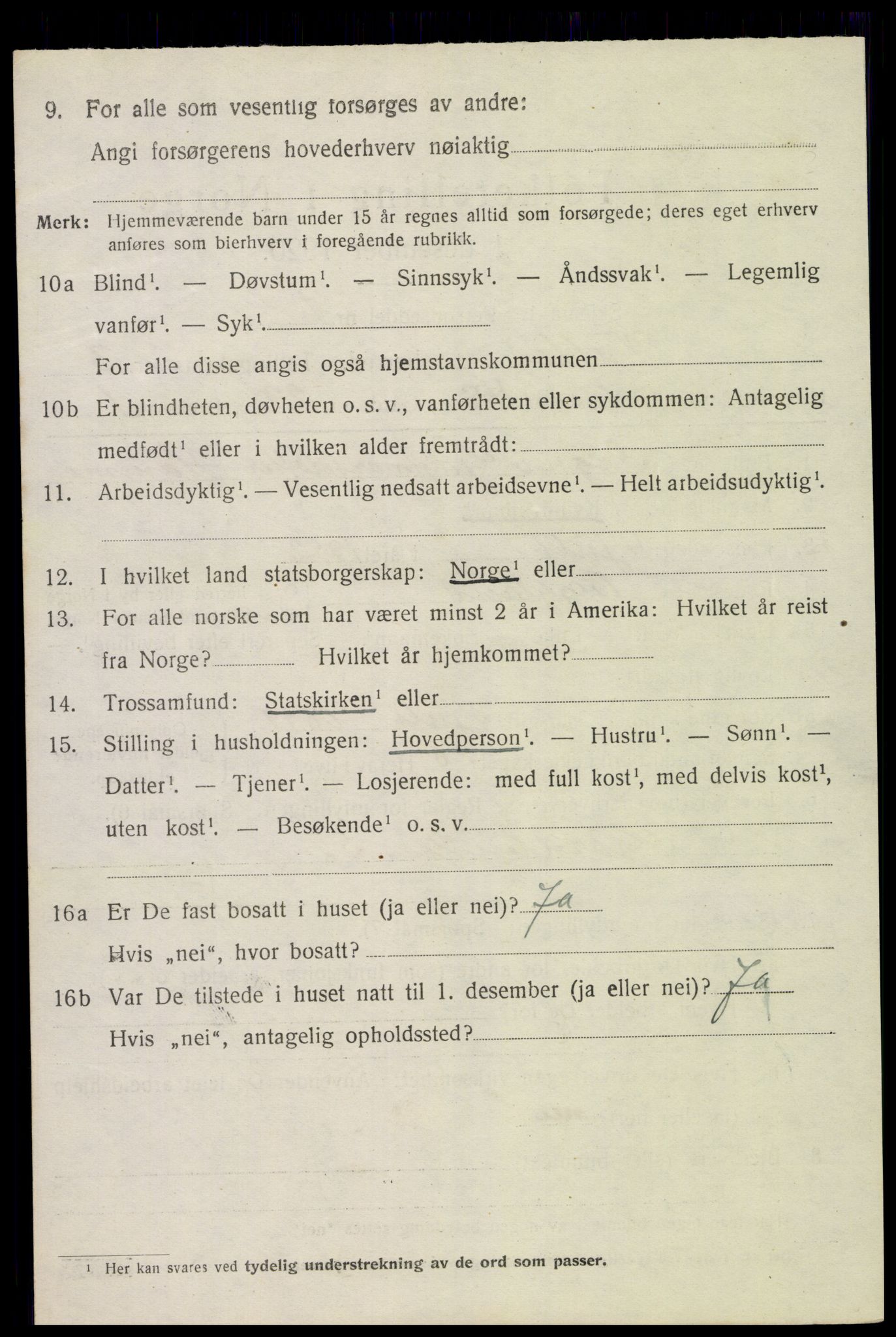 SAK, 1920 census for Valle, 1920, p. 1998