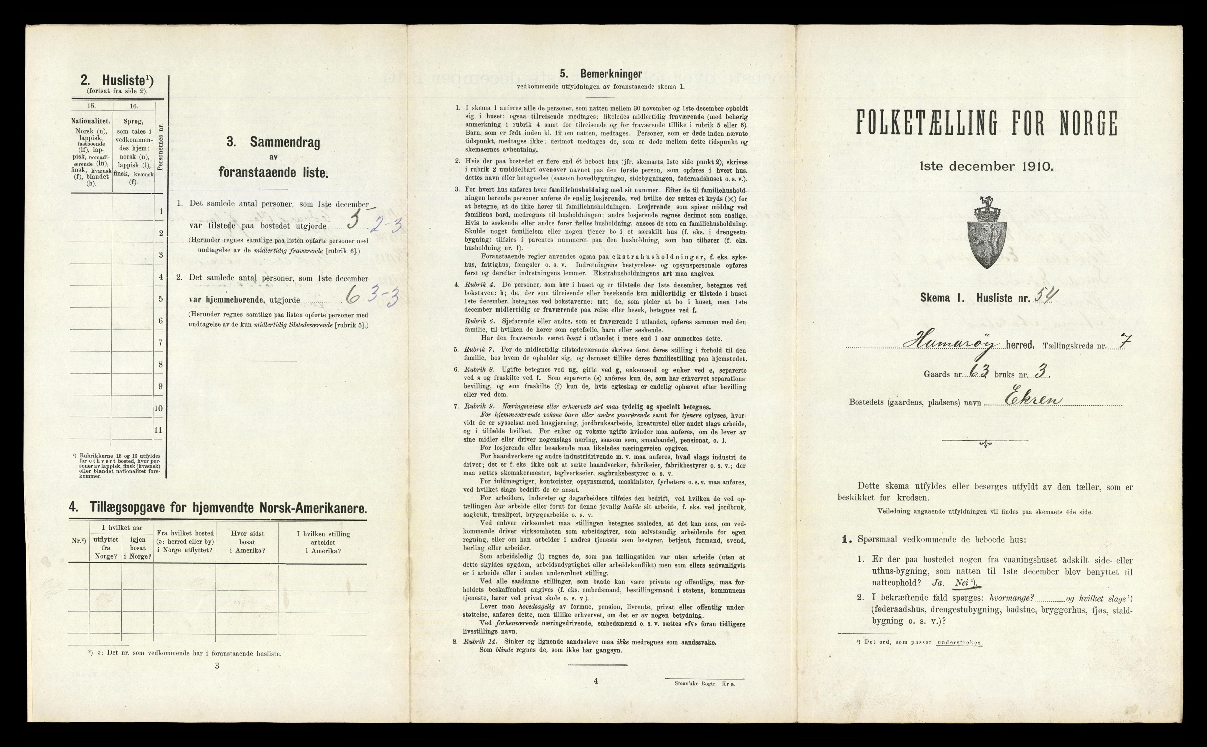 RA, 1910 census for Hamarøy, 1910, p. 824