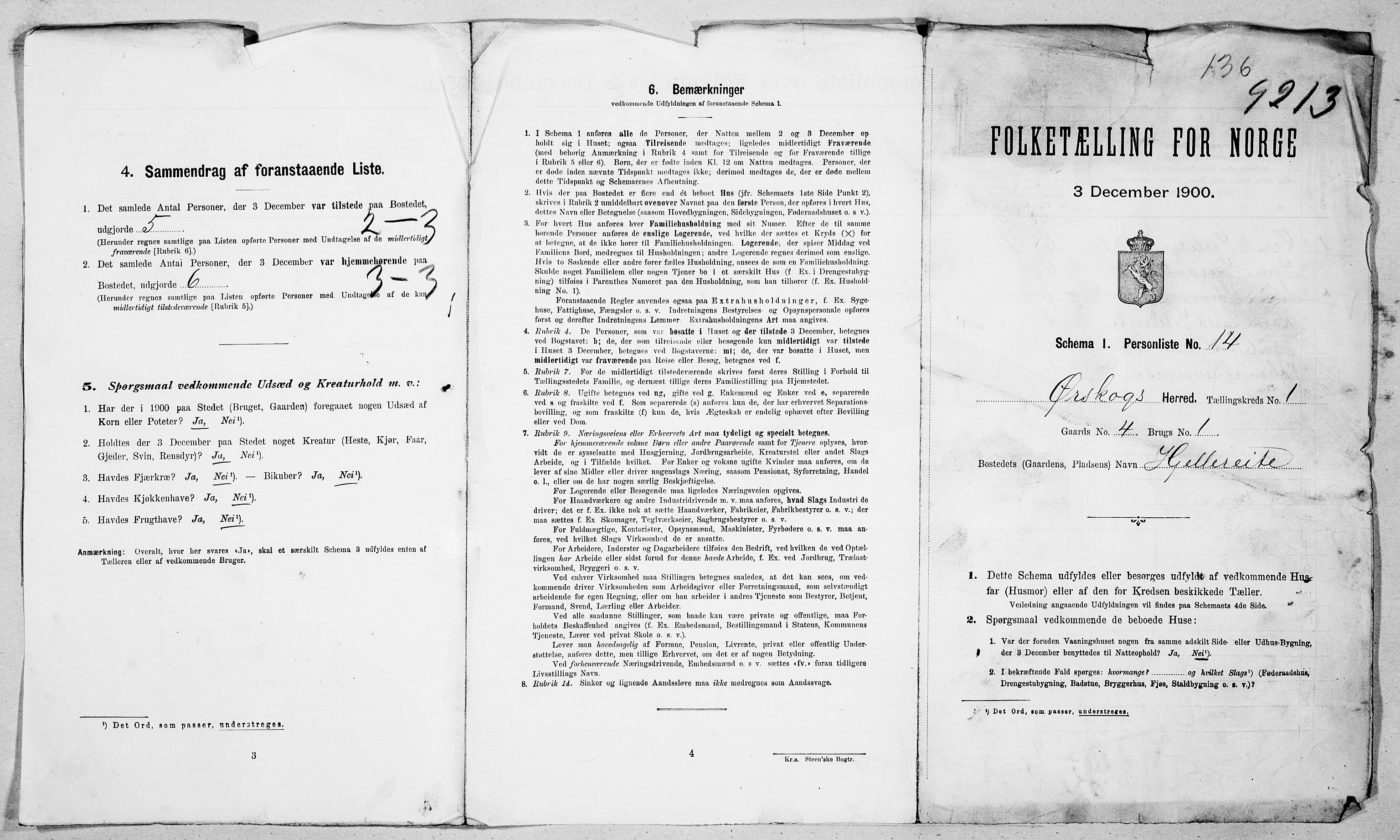 SAT, 1900 census for Ørskog, 1900, p. 14