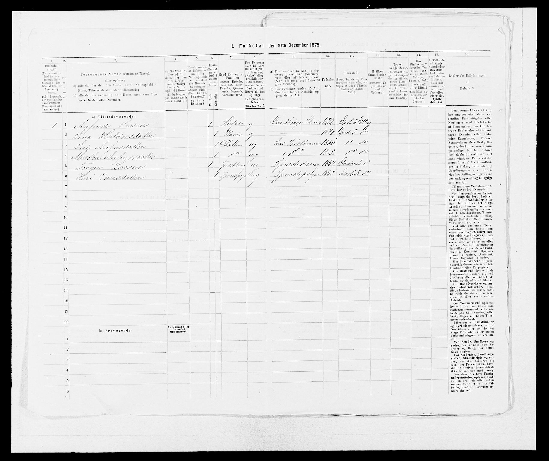 SAB, 1875 census for 1211P Etne, 1875, p. 802