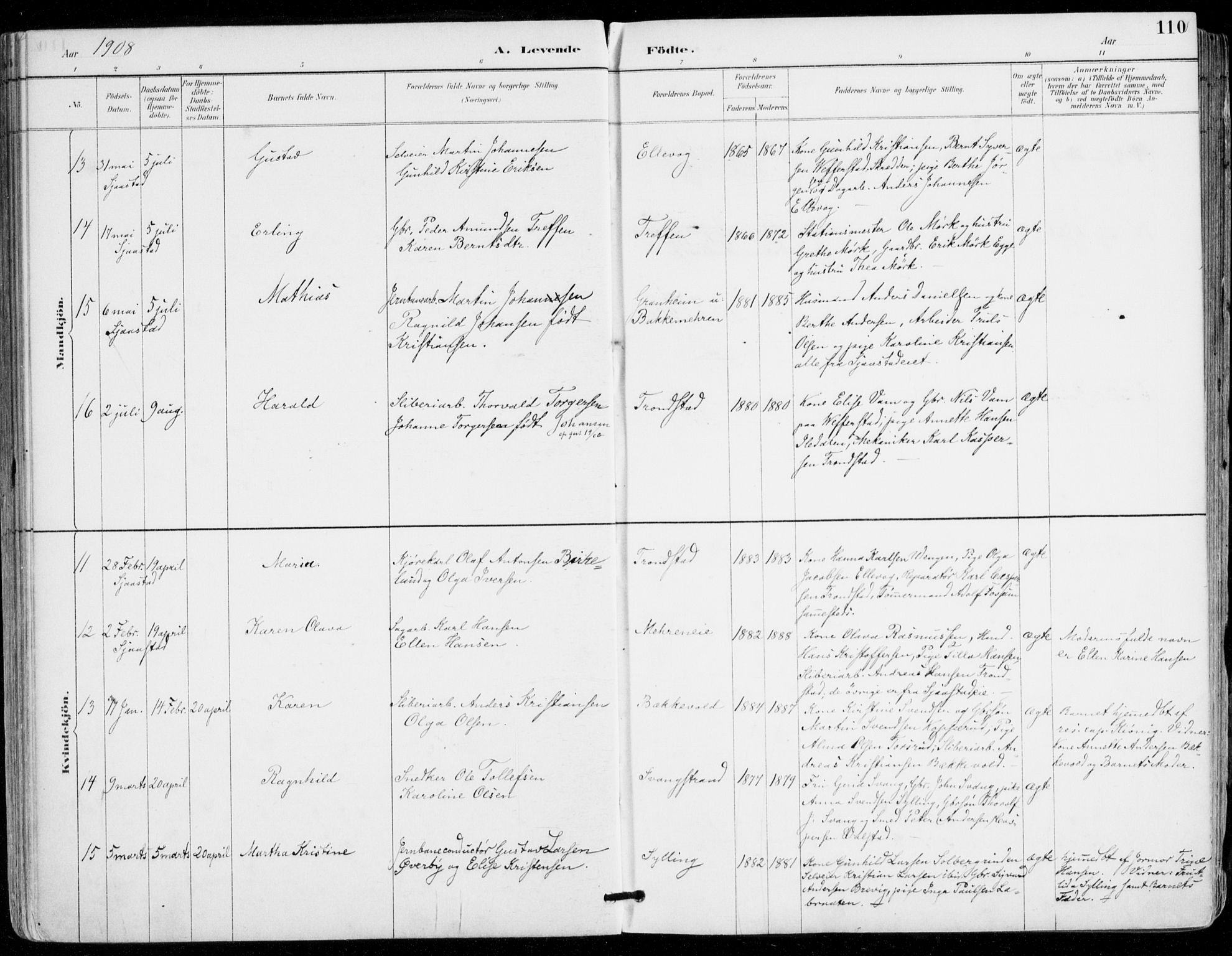 Sylling kirkebøker, AV/SAKO-A-247/F/Fa/L0001: Parish register (official) no. 1, 1883-1910, p. 110