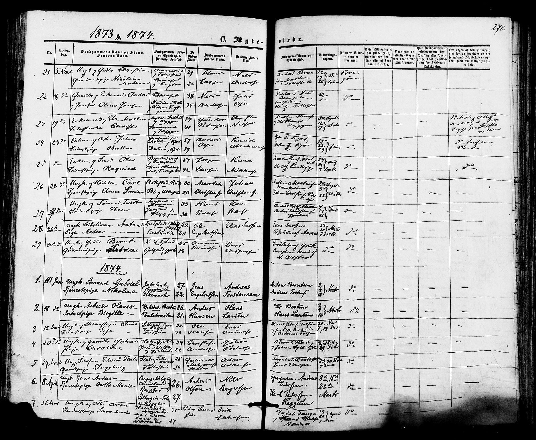 Røyken kirkebøker, SAKO/A-241/F/Fa/L0006: Parish register (official) no. 6, 1857-1875, p. 270