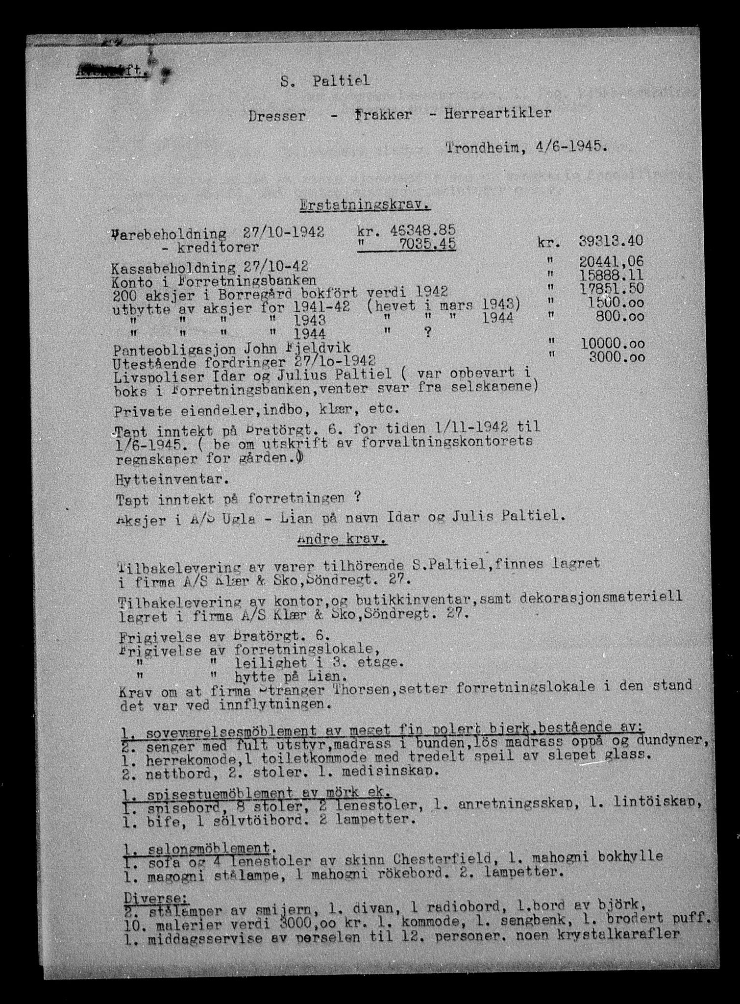 Justisdepartementet, Tilbakeføringskontoret for inndratte formuer, AV/RA-S-1564/H/Hc/Hca/L0906: --, 1945-1947, p. 390