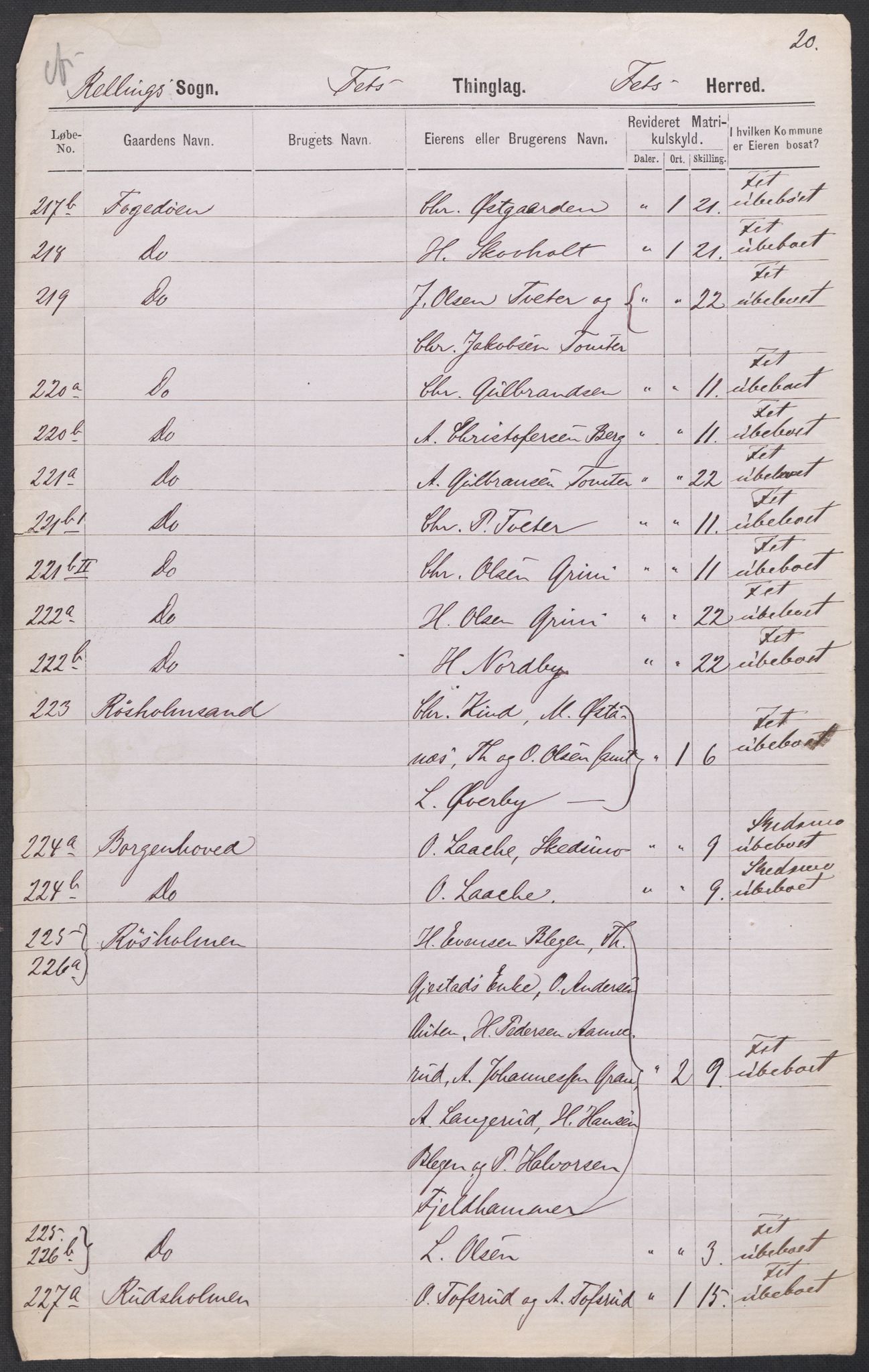 RA, 1875 census for 0227P Fet, 1875, p. 41