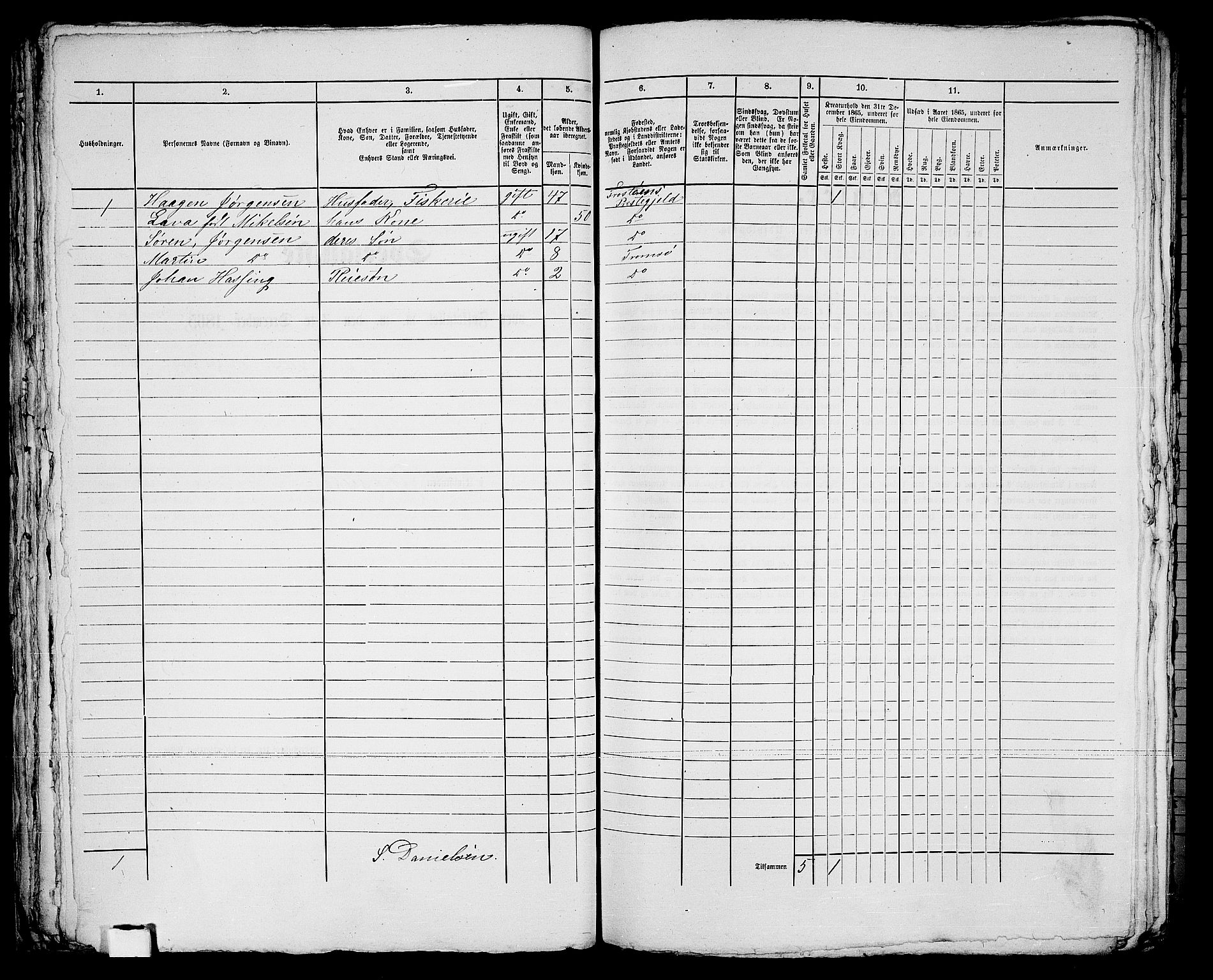 RA, 1865 census for Tromsø, 1865, p. 459