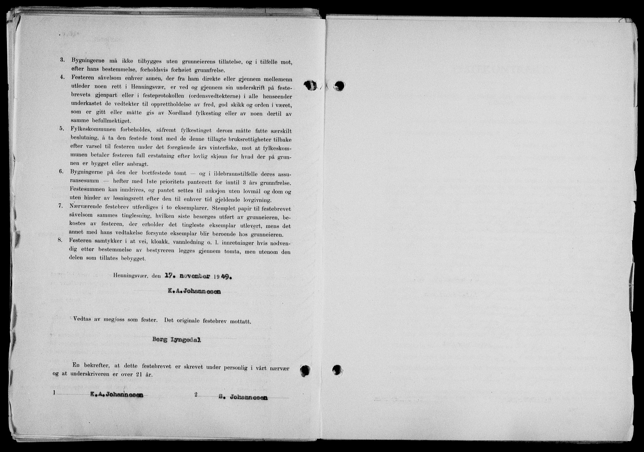 Lofoten sorenskriveri, AV/SAT-A-0017/1/2/2C/L0022a: Mortgage book no. 22a, 1949-1950, Diary no: : 2873/1949