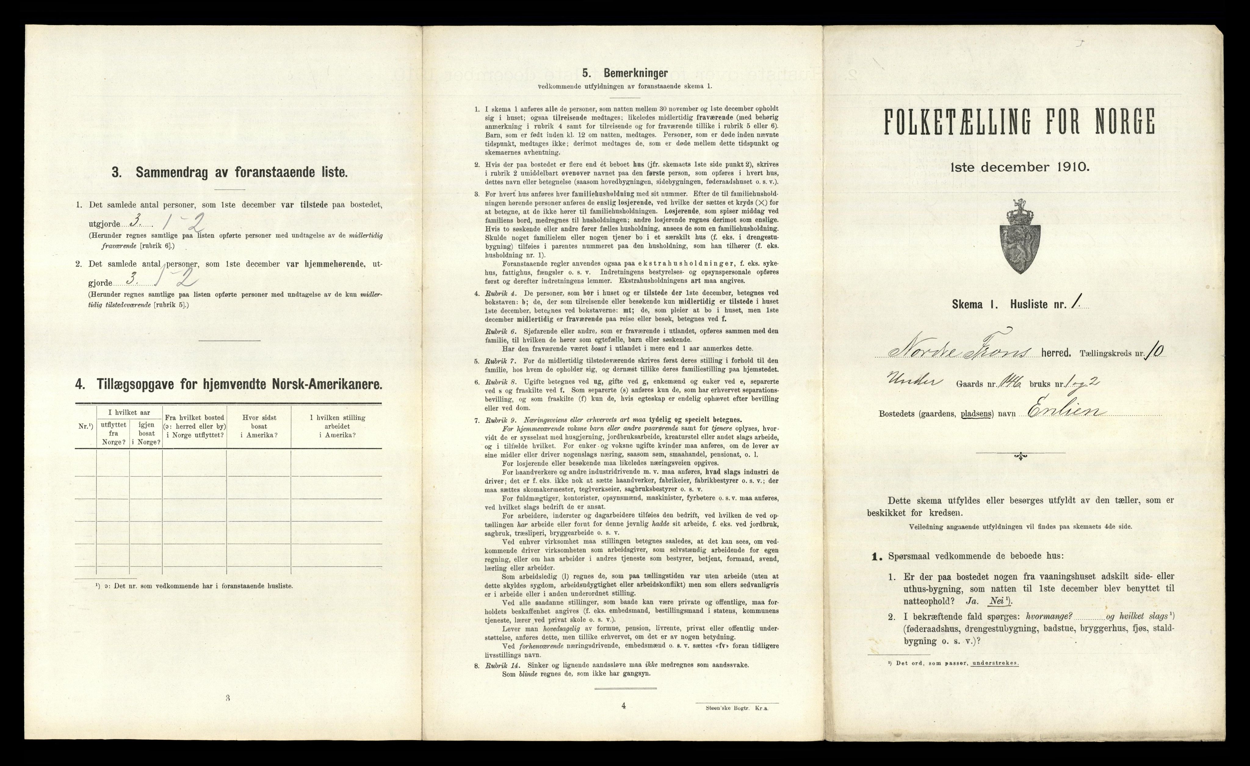 RA, 1910 census for Nord-Fron, 1910, p. 1234