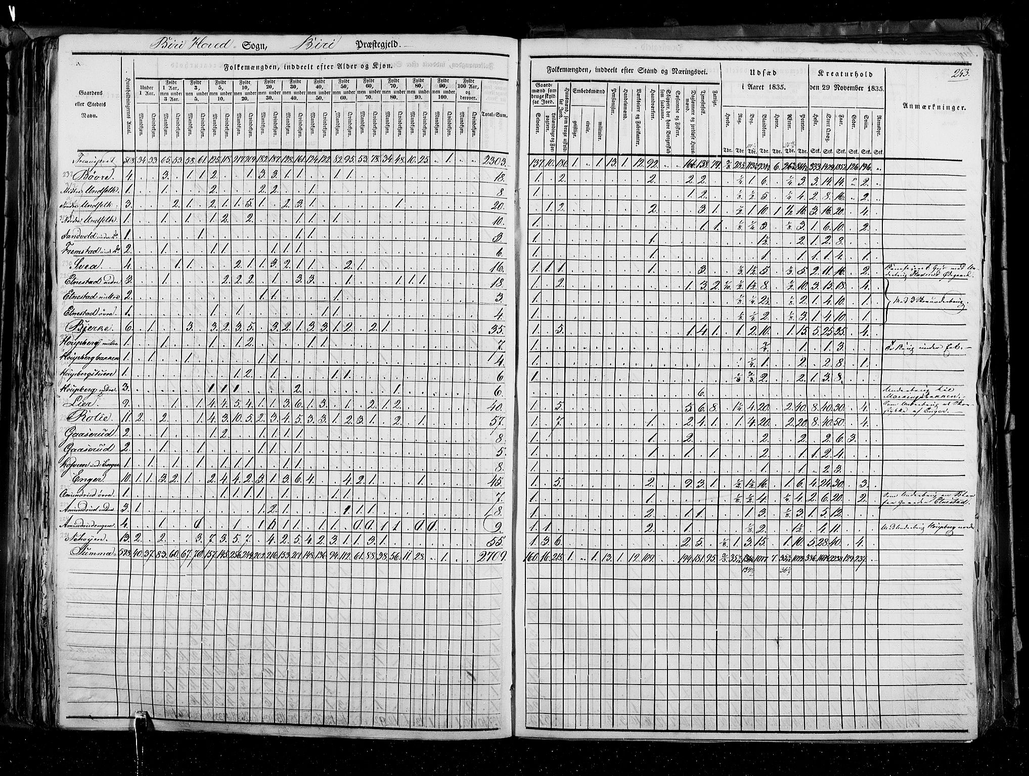 RA, Census 1835, vol. 3: Hedemarken amt og Kristians amt, 1835, p. 253