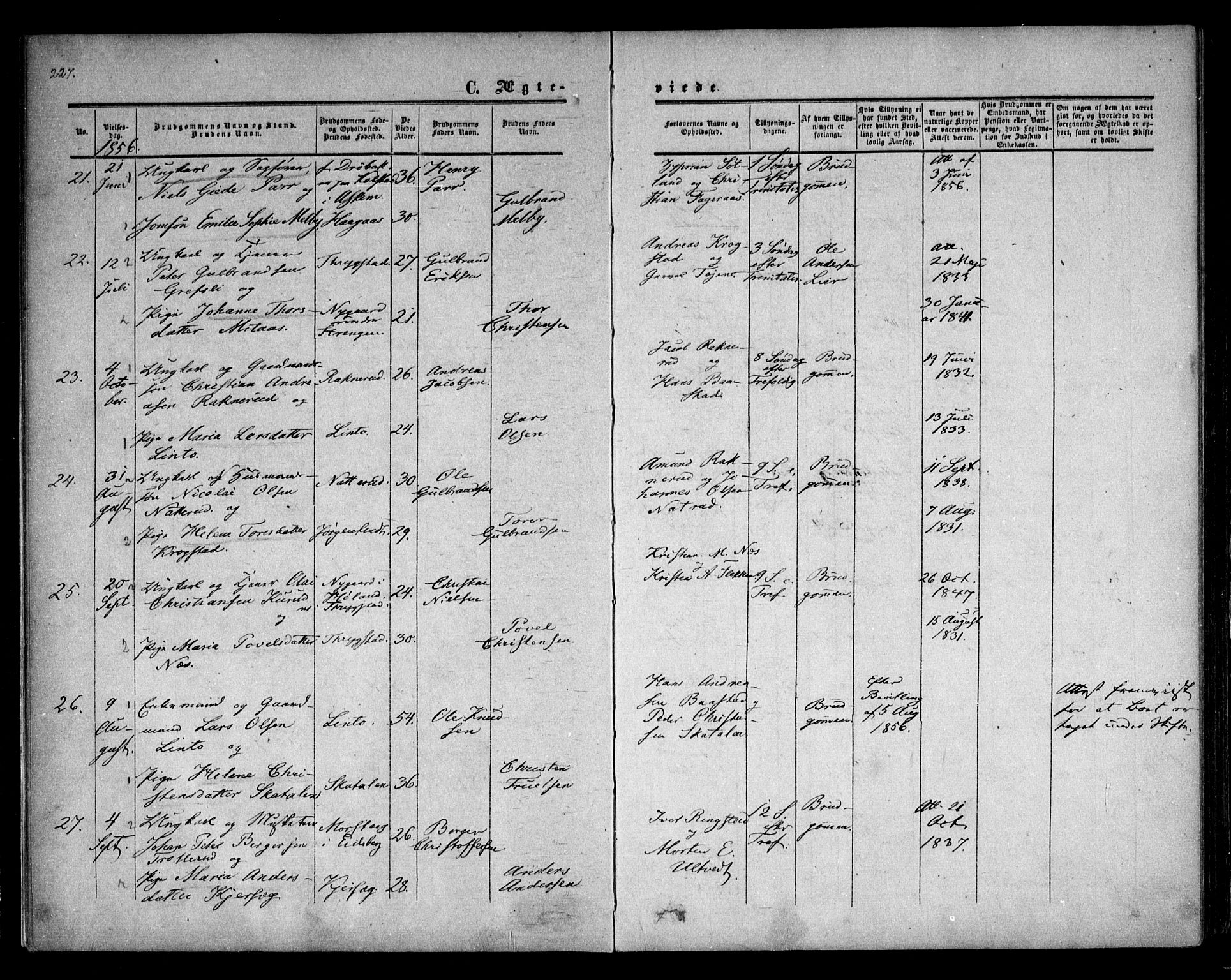 Trøgstad prestekontor Kirkebøker, AV/SAO-A-10925/F/Fa/L0008.b: Parish register (official) no. I 8B, 1855-1864, p. 227