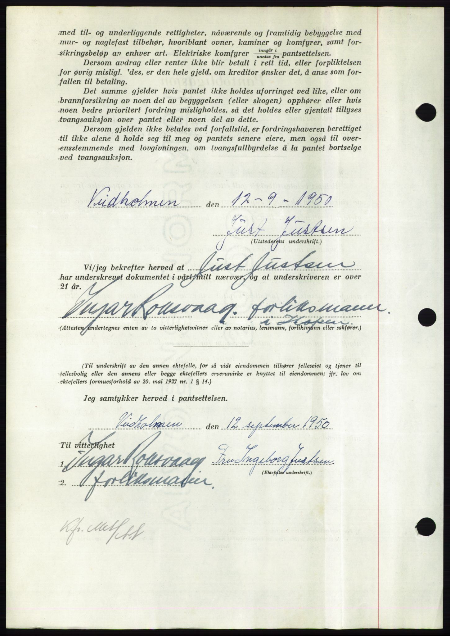 Nordmøre sorenskriveri, AV/SAT-A-4132/1/2/2Ca: Mortgage book no. B106, 1950-1950, Diary no: : 2999/1950