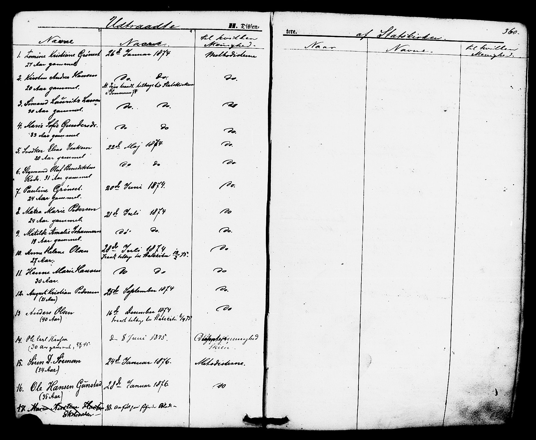 Brevik kirkebøker, SAKO/A-255/F/Fa/L0006: Parish register (official) no. 6, 1866-1881, p. 360