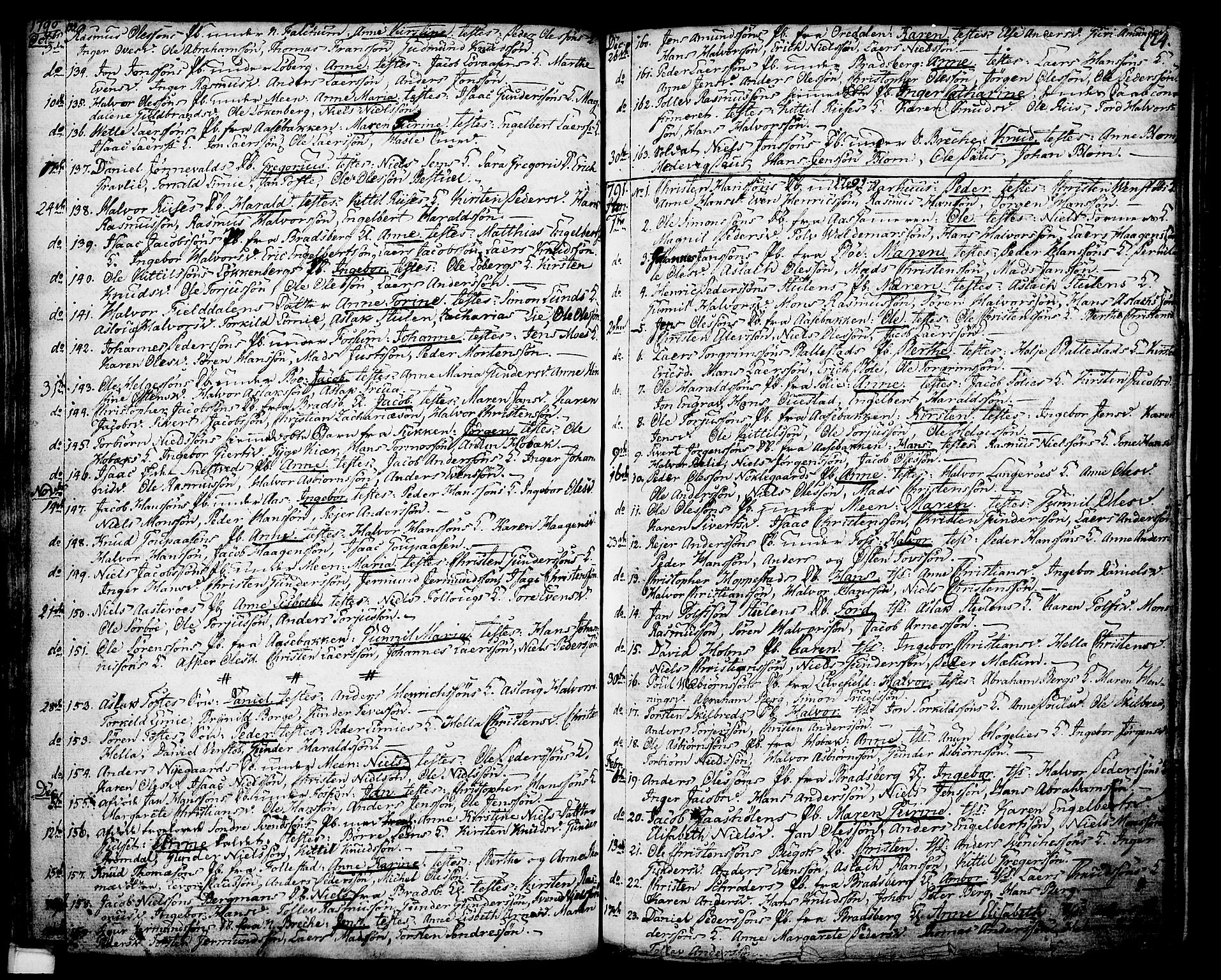Gjerpen kirkebøker, SAKO/A-265/F/Fa/L0002: Parish register (official) no. I 2, 1747-1795, p. 124