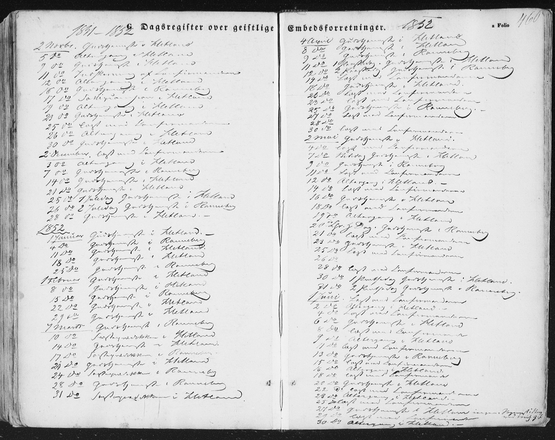 Hetland sokneprestkontor, AV/SAST-A-101826/30/30BA/L0002: Parish register (official) no. A 2, 1849-1869, p. 460