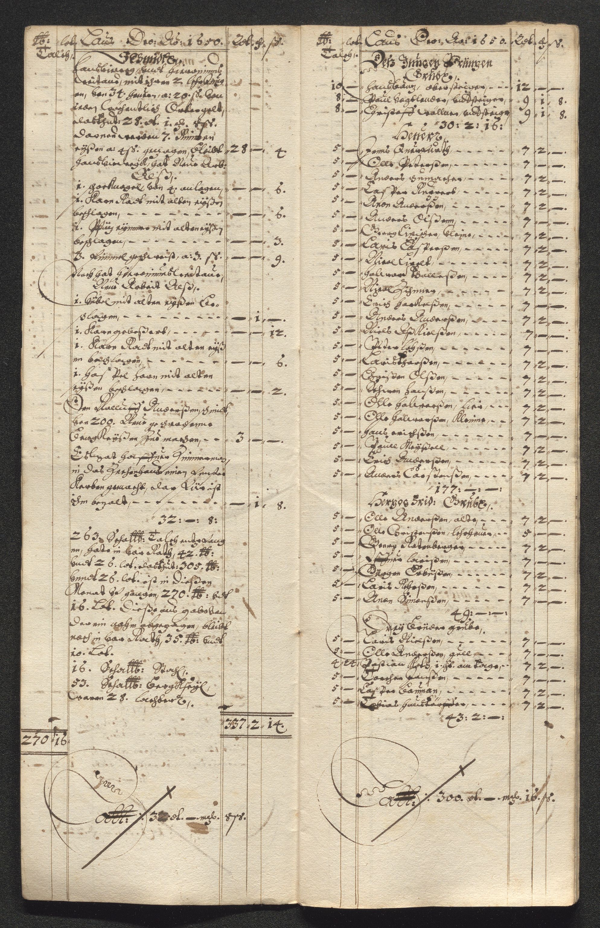 Kongsberg Sølvverk 1623-1816, AV/SAKO-EA-3135/001/D/Dc/Dcd/L0024: Utgiftsregnskap for gruver m.m. , 1650, p. 239