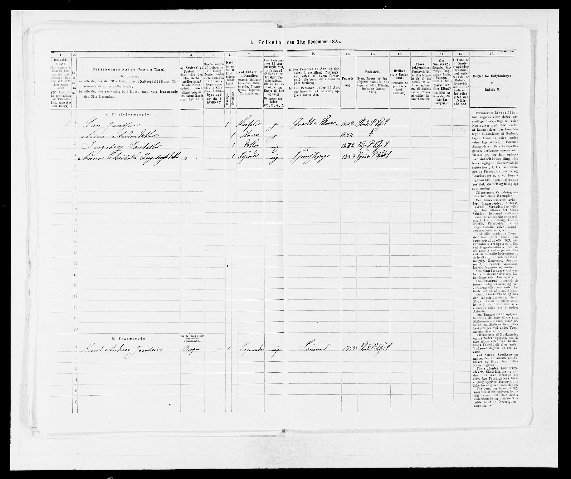 SAB, 1875 census for 1222P Fitjar, 1875, p. 752