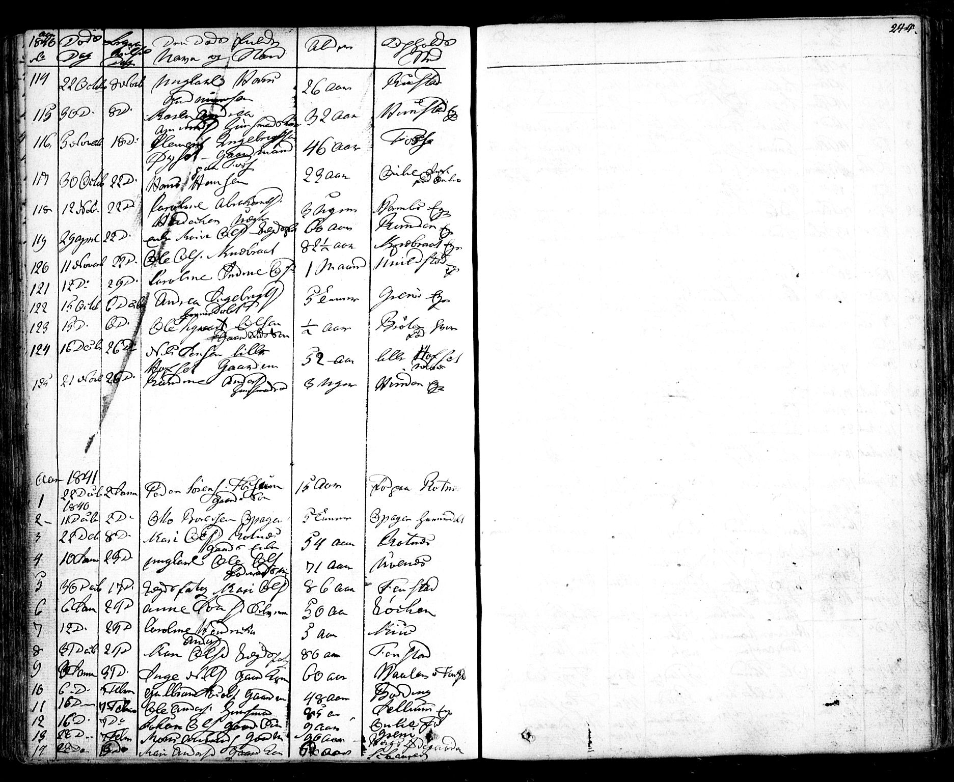 Nes prestekontor Kirkebøker, AV/SAO-A-10410/F/Fa/L0006: Parish register (official) no. I 6, 1833-1845, p. 244