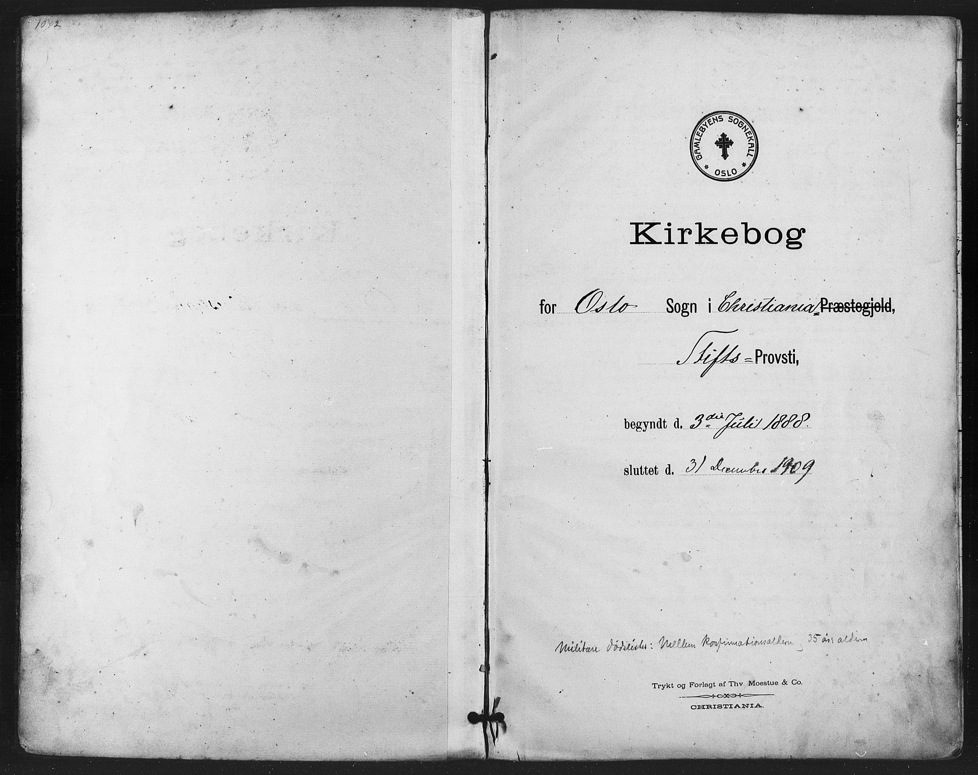 Gamlebyen prestekontor Kirkebøker, SAO/A-10884/F/Fa/L0009: Parish register (official) no. 9, 1888-1909