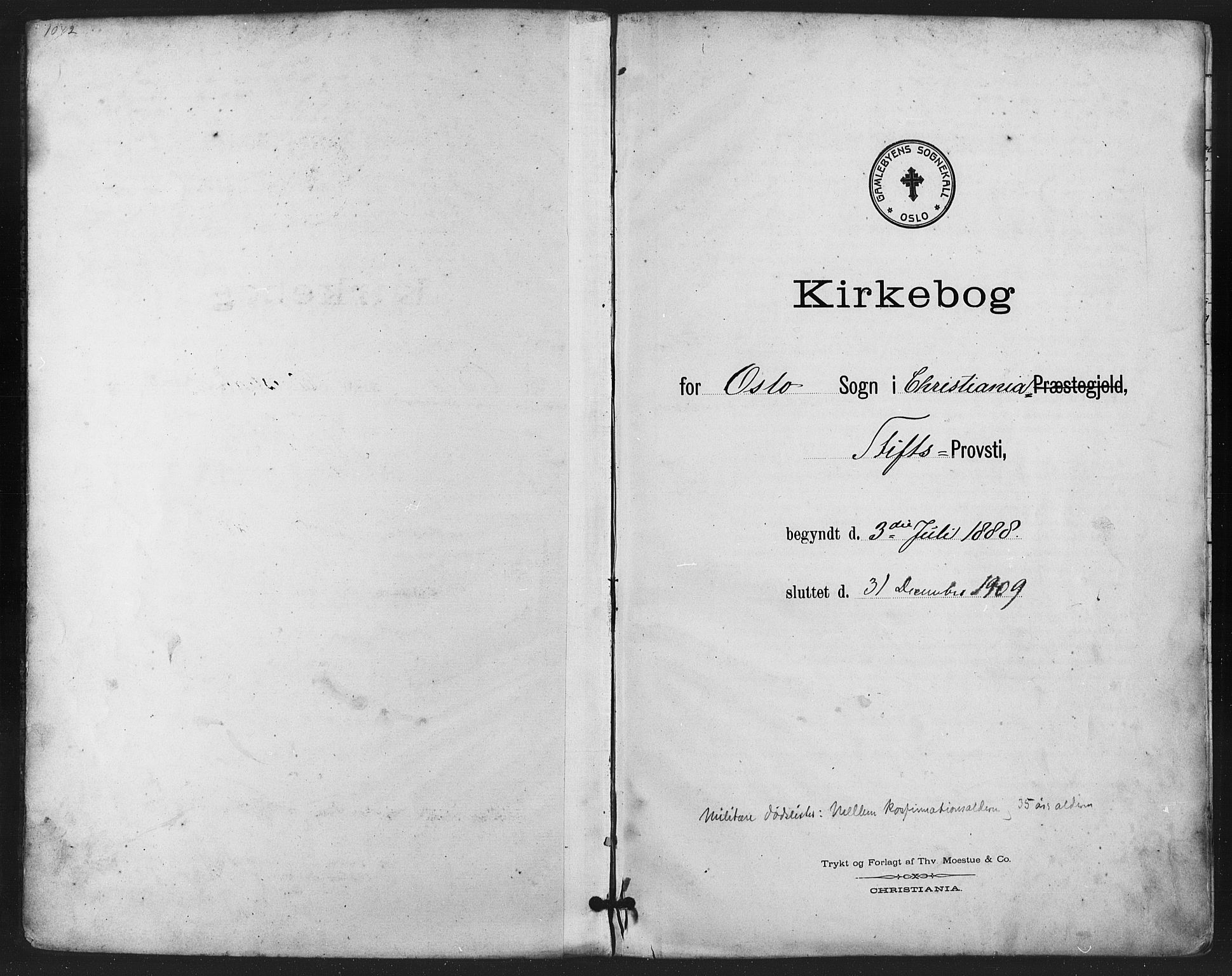 Gamlebyen prestekontor Kirkebøker, AV/SAO-A-10884/F/Fa/L0009: Parish register (official) no. 9, 1888-1909