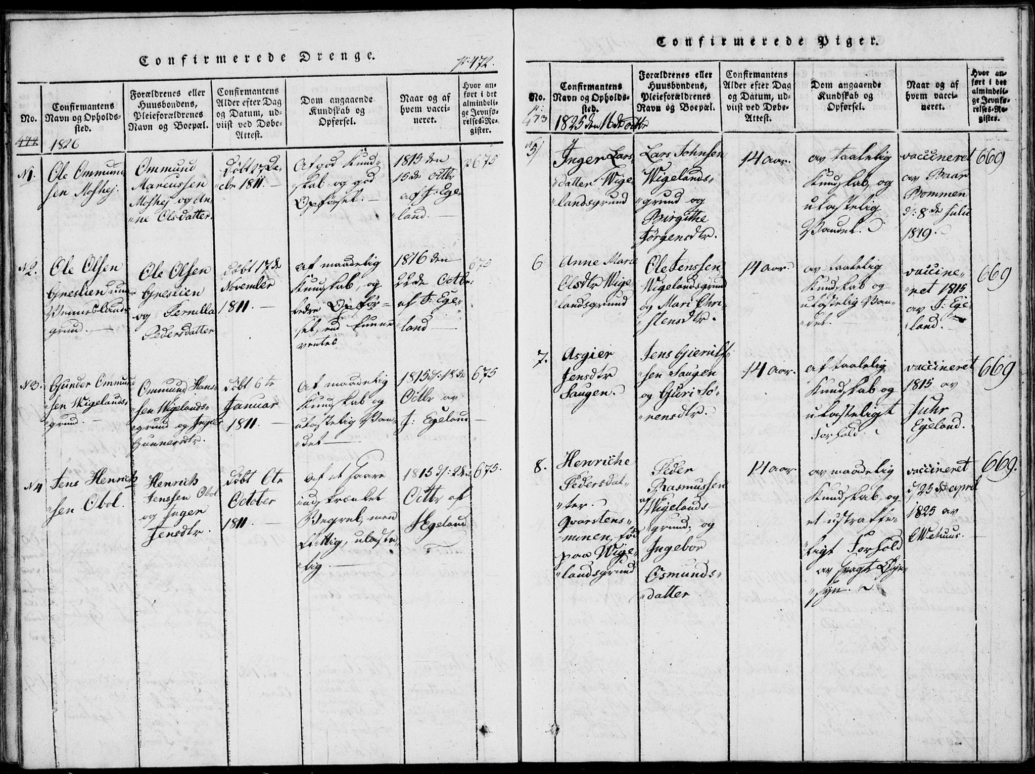 Vennesla sokneprestkontor, SAK/1111-0045/Fa/Fab/L0003: Parish register (official) no. A 3, 1820-1834, p. 472-473