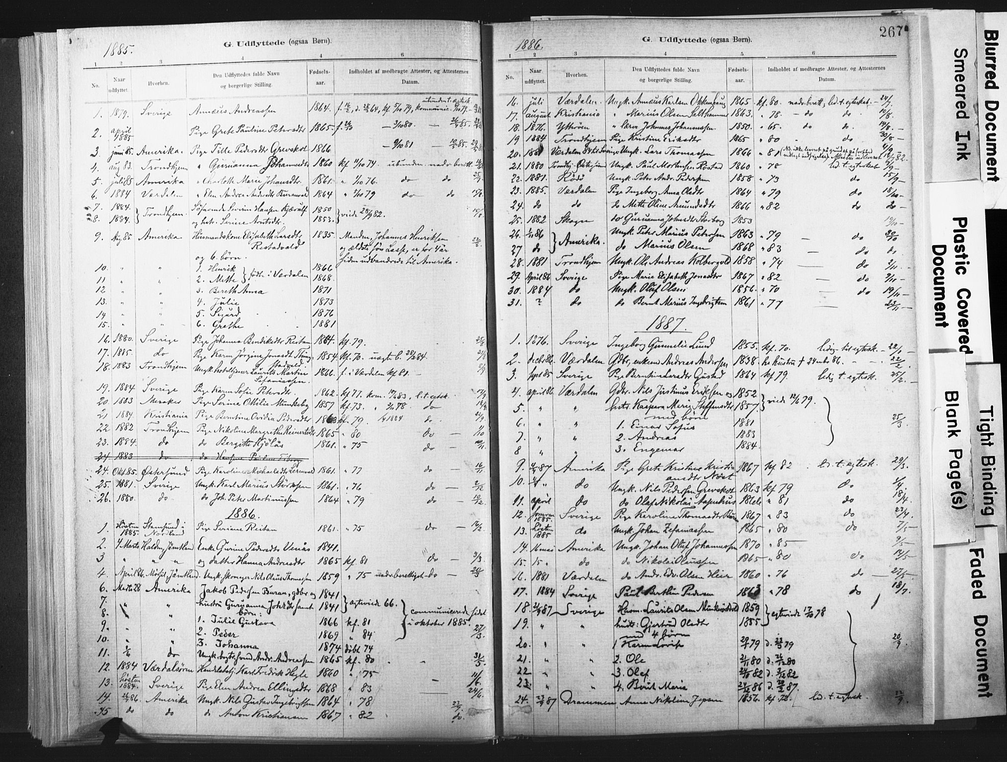 Ministerialprotokoller, klokkerbøker og fødselsregistre - Nord-Trøndelag, SAT/A-1458/721/L0207: Parish register (official) no. 721A02, 1880-1911, p. 267