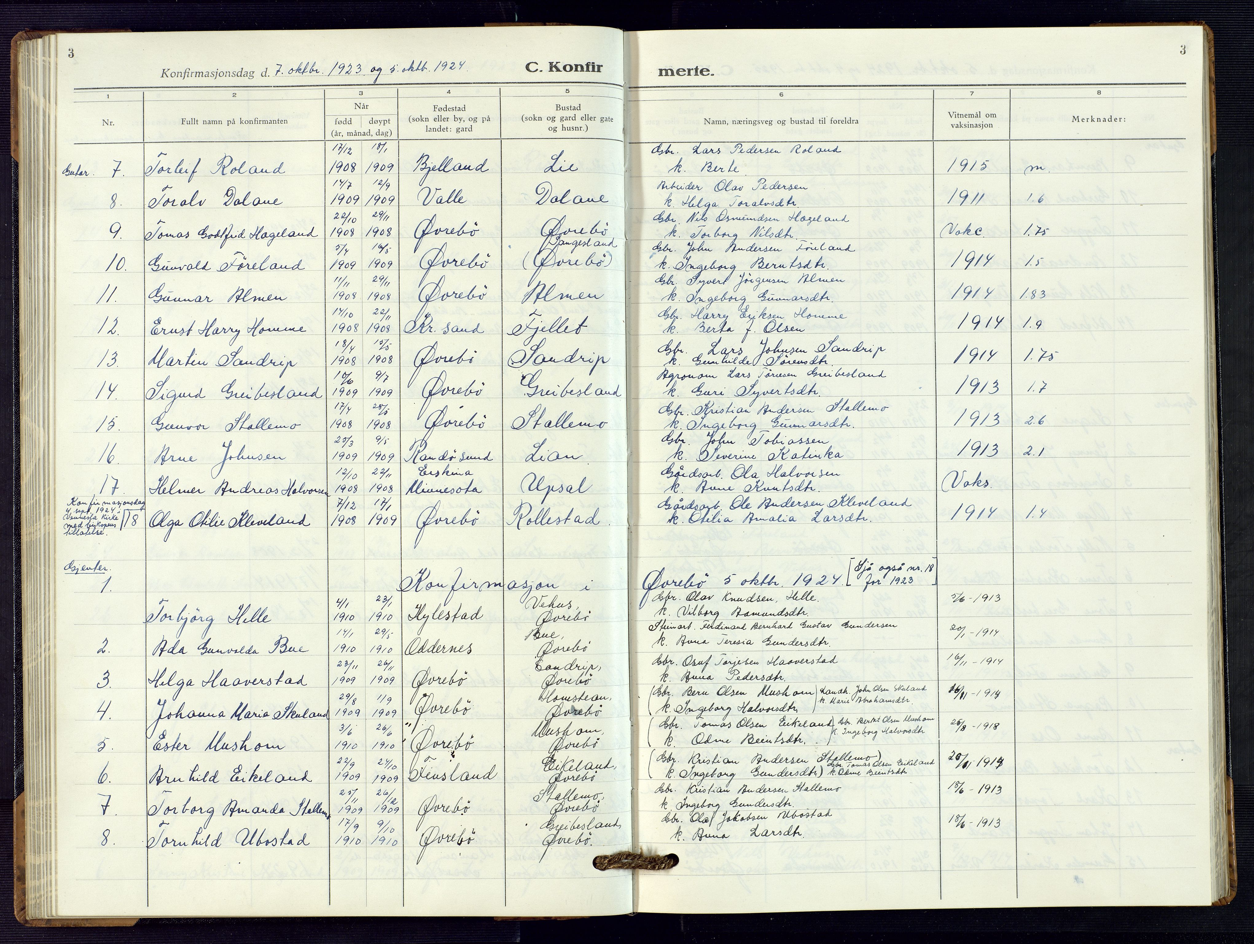 Vennesla sokneprestkontor, SAK/1111-0045/Fb/Fbc/L0004: Parish register (copy) no. B 4, 1921-1972, p. 3