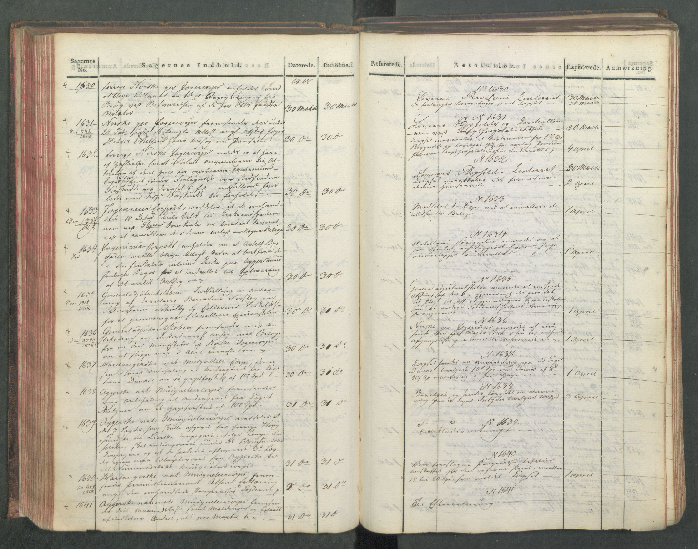 Armédepartementet, AV/RA-RAFA-3493/C/Ca/L0015: 6. Departements Journal, 1818