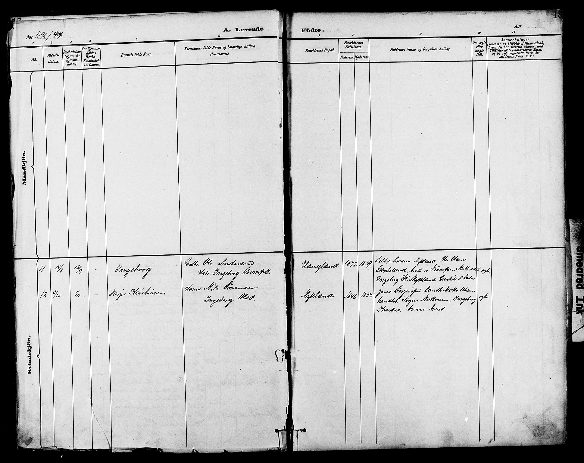 Herefoss sokneprestkontor, AV/SAK-1111-0019/F/Fb/Fbc/L0003: Parish register (copy) no. B 3, 1887-1915, p. 18