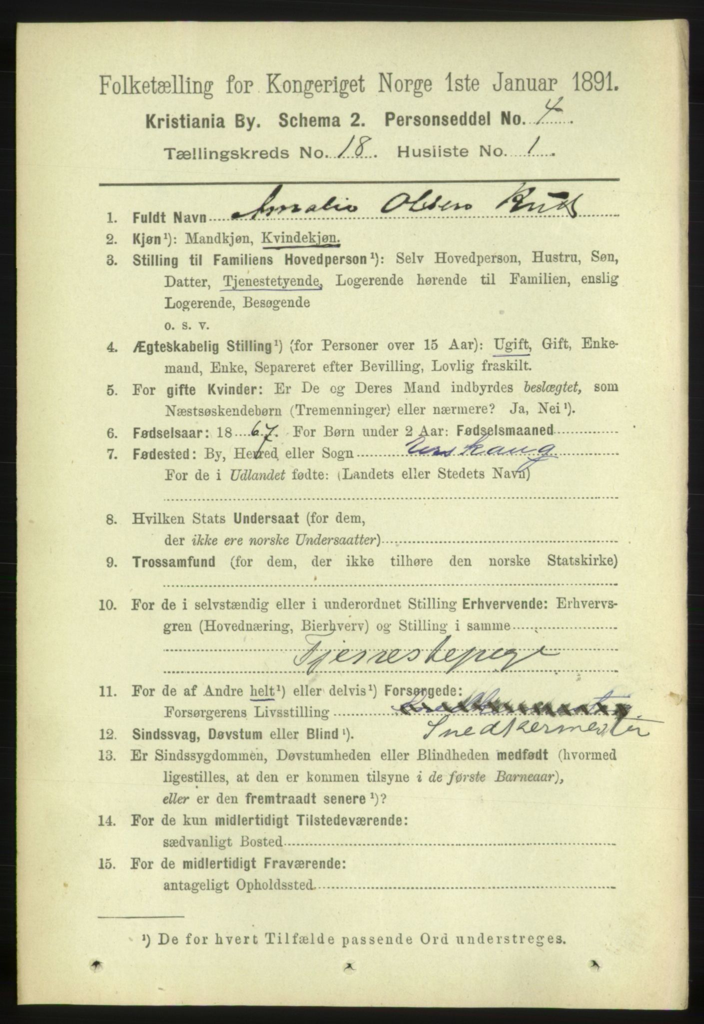 RA, 1891 census for 0301 Kristiania, 1891, p. 8921