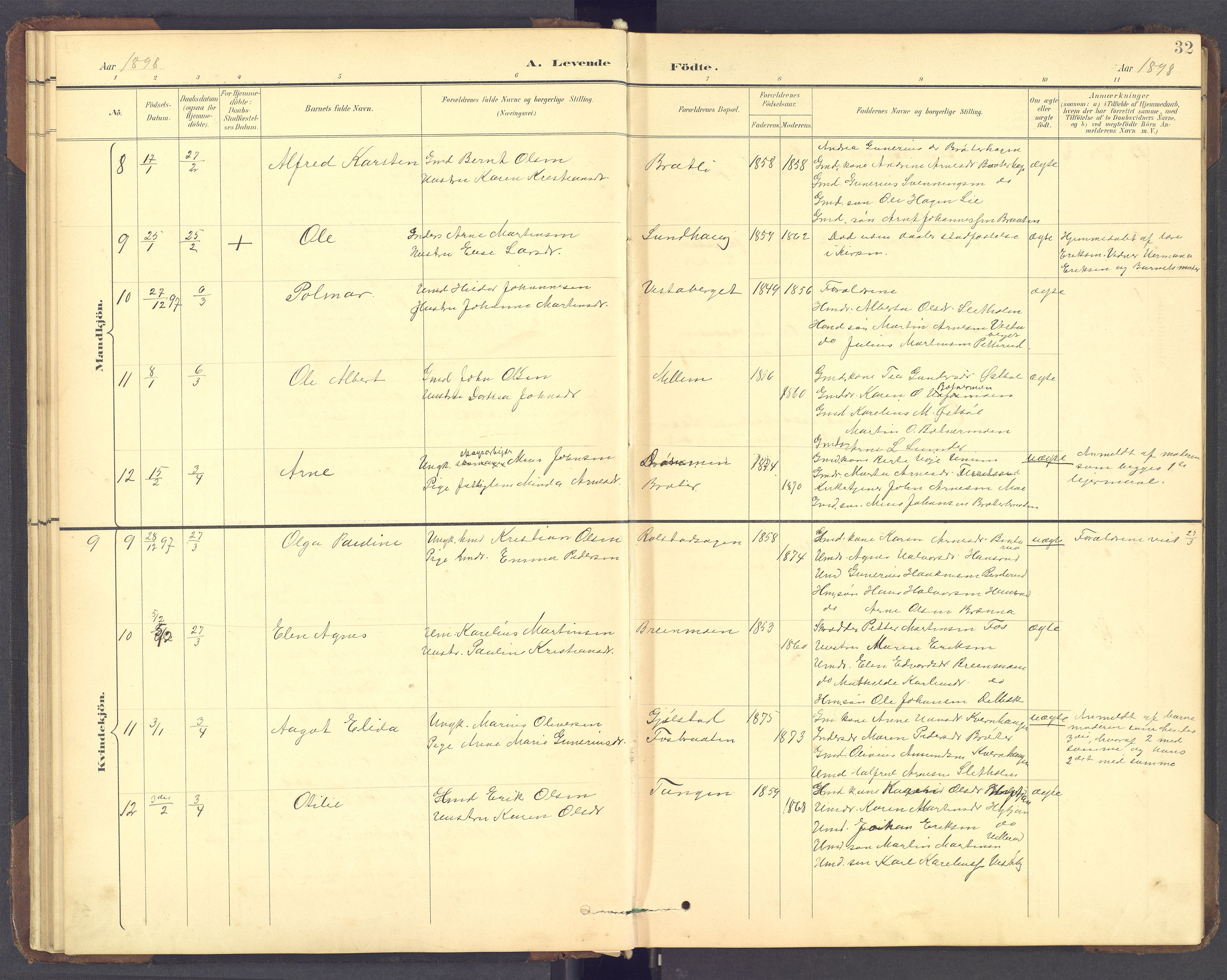 Brandval prestekontor, SAH/PREST-034/H/Ha/Hab/L0002: Parish register (copy) no. 2, 1895-1904, p. 32