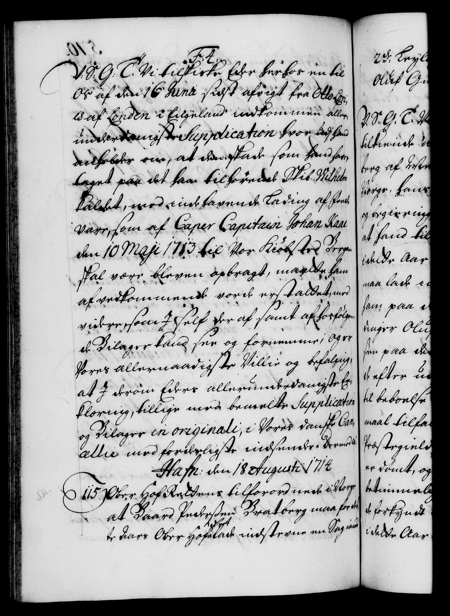 Danske Kanselli 1572-1799, AV/RA-EA-3023/F/Fc/Fca/Fcab/L0019: Norske tegnelser, 1710-1714, p. 569b