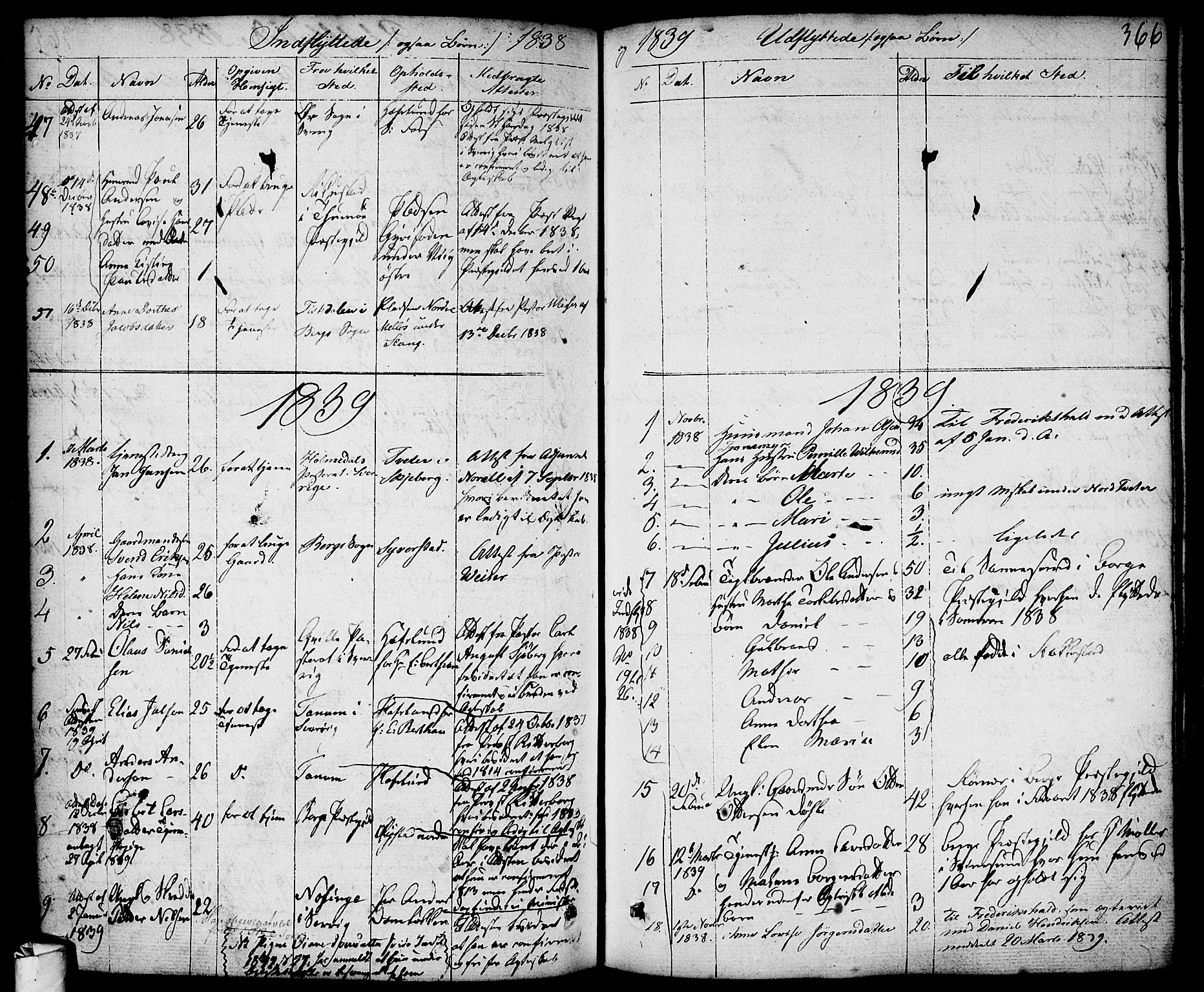 Skjeberg prestekontor Kirkebøker, AV/SAO-A-10923/F/Fa/L0005: Parish register (official) no. I 5, 1830-1845, p. 366