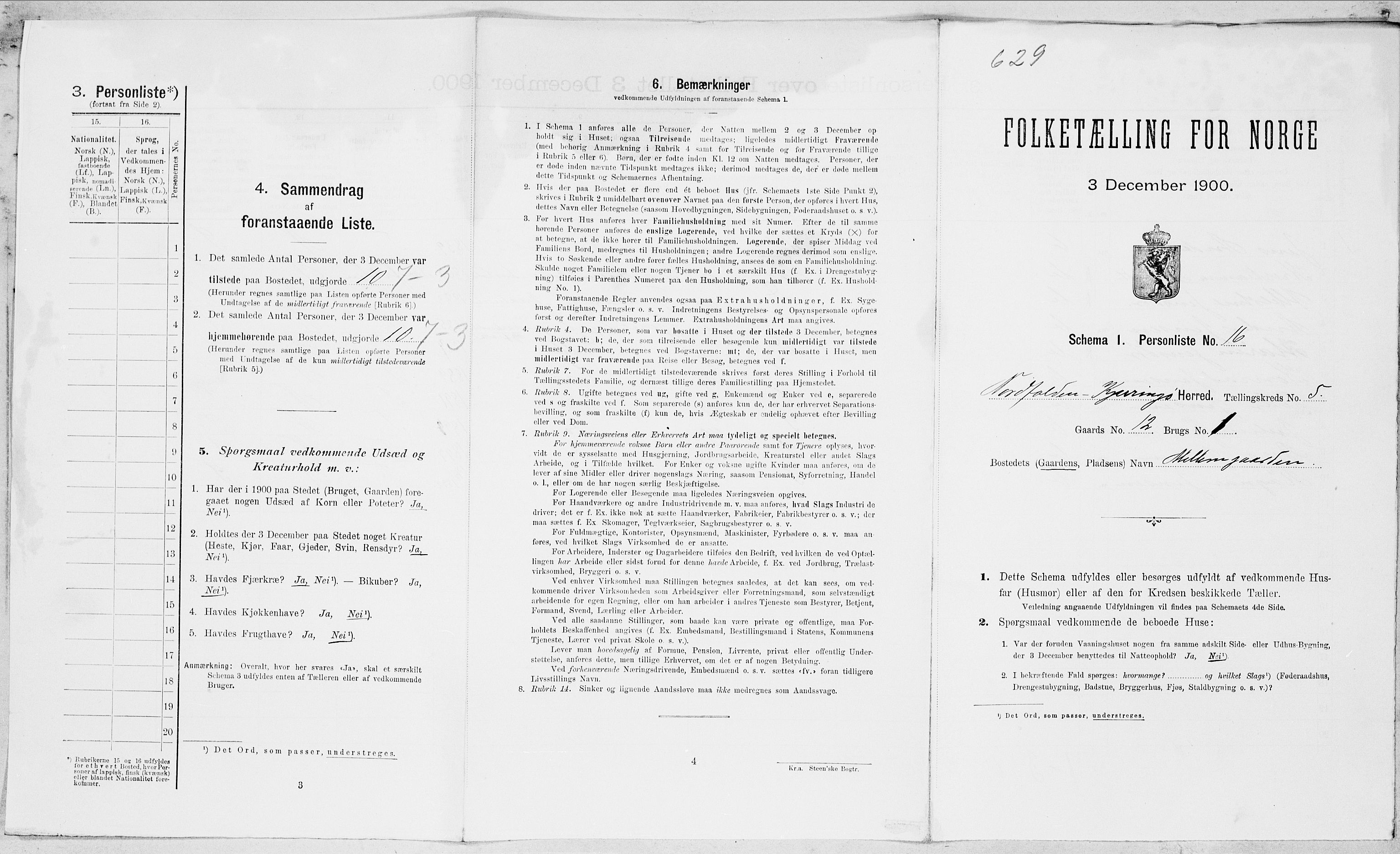 SAT, 1900 census for Nordfold-Kjerringøy, 1900, p. 536