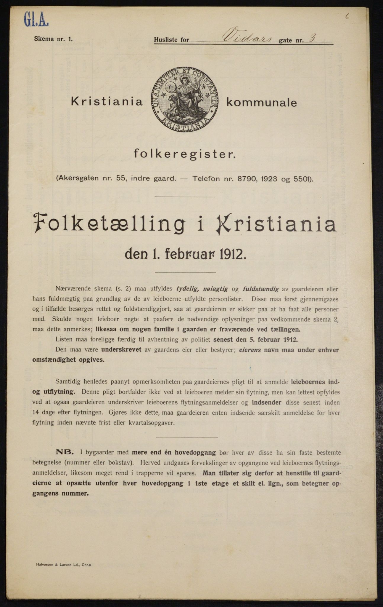 OBA, Municipal Census 1912 for Kristiania, 1912, p. 123548