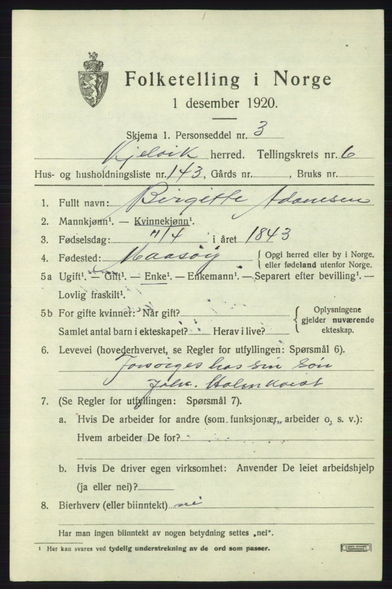 SATØ, 1920 census for Kjelvik, 1920, p. 5329