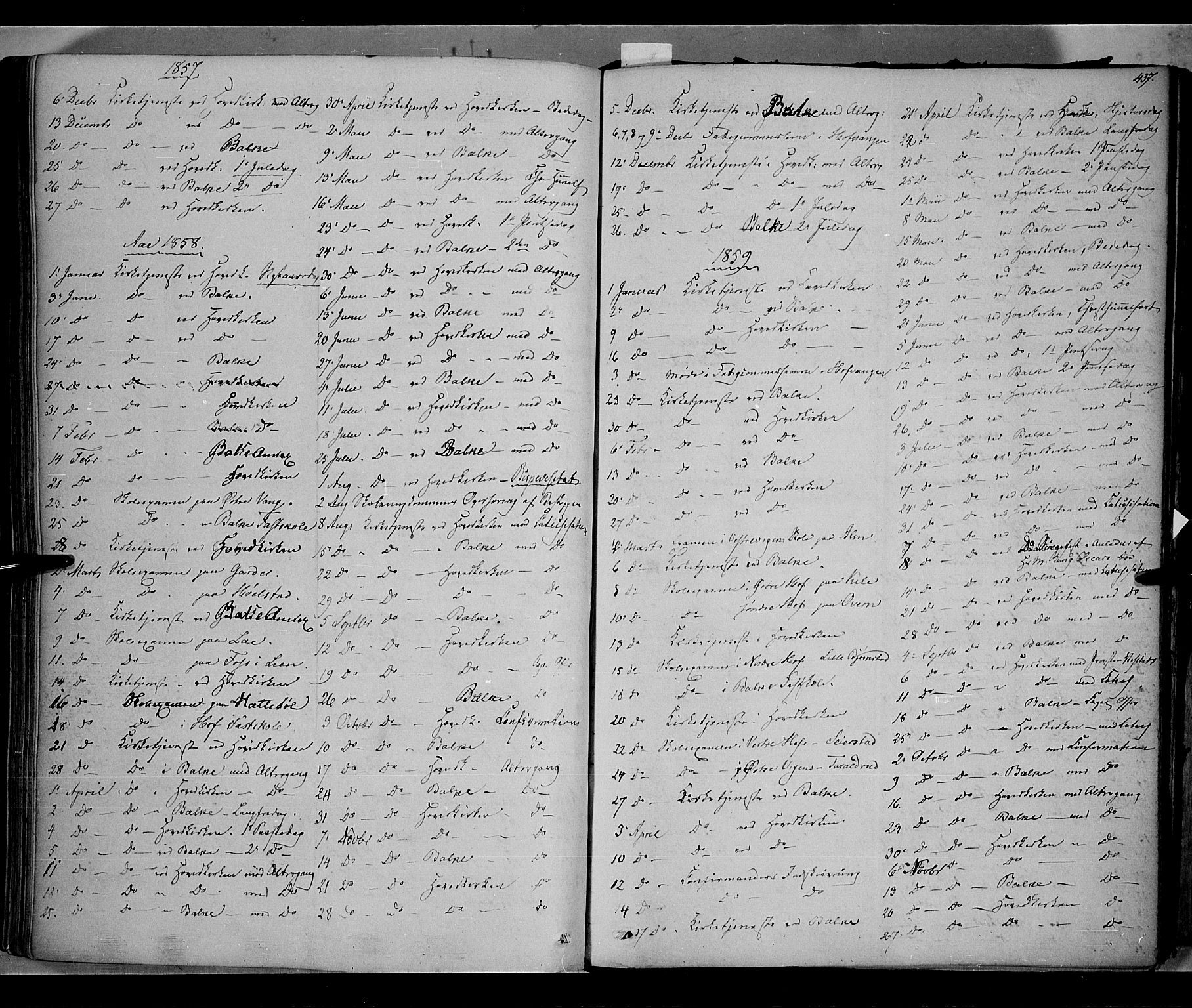 Østre Toten prestekontor, SAH/PREST-104/H/Ha/Haa/L0004: Parish register (official) no. 4, 1857-1865, p. 437