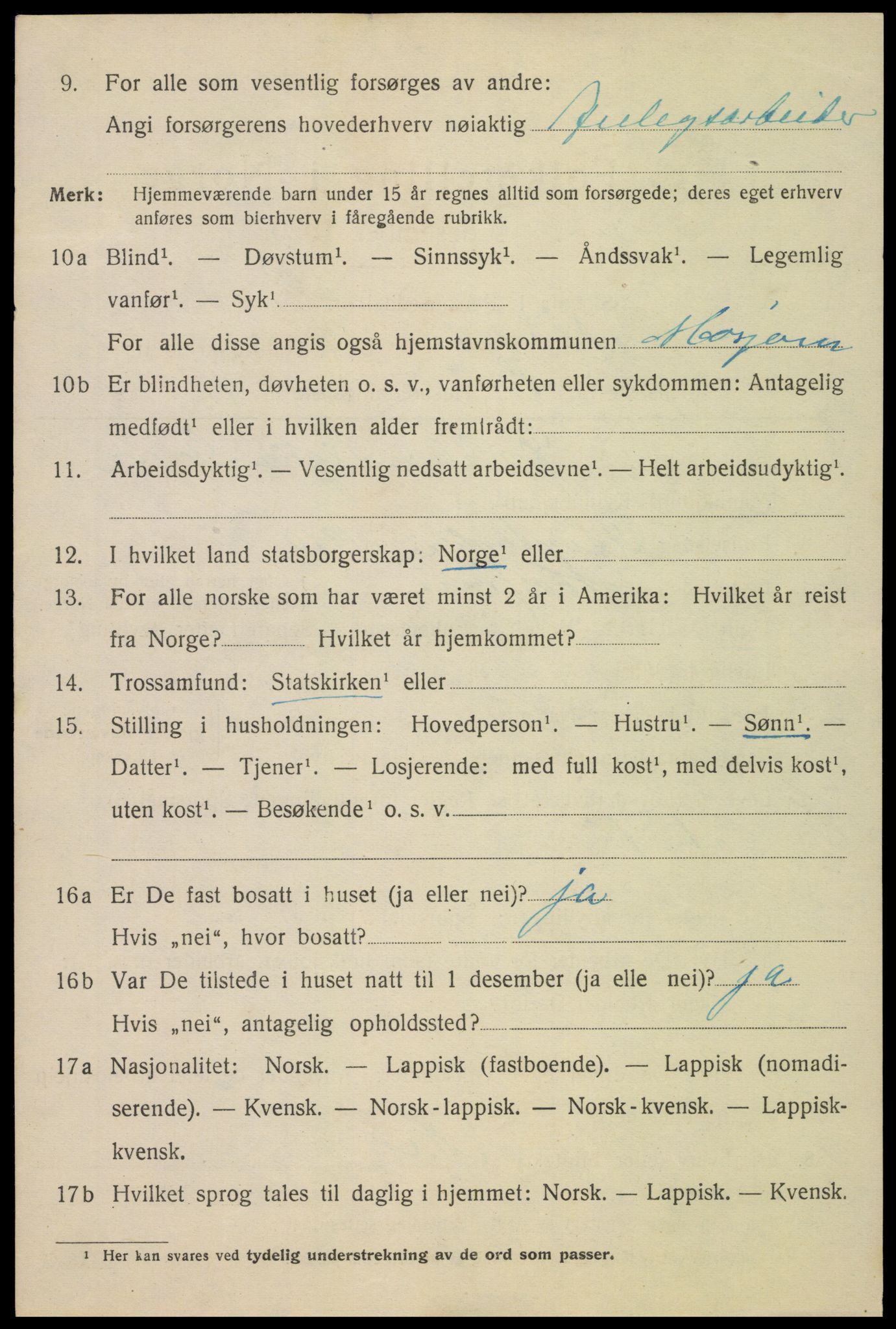 SAT, 1920 census for Mosjøen, 1920, p. 1681